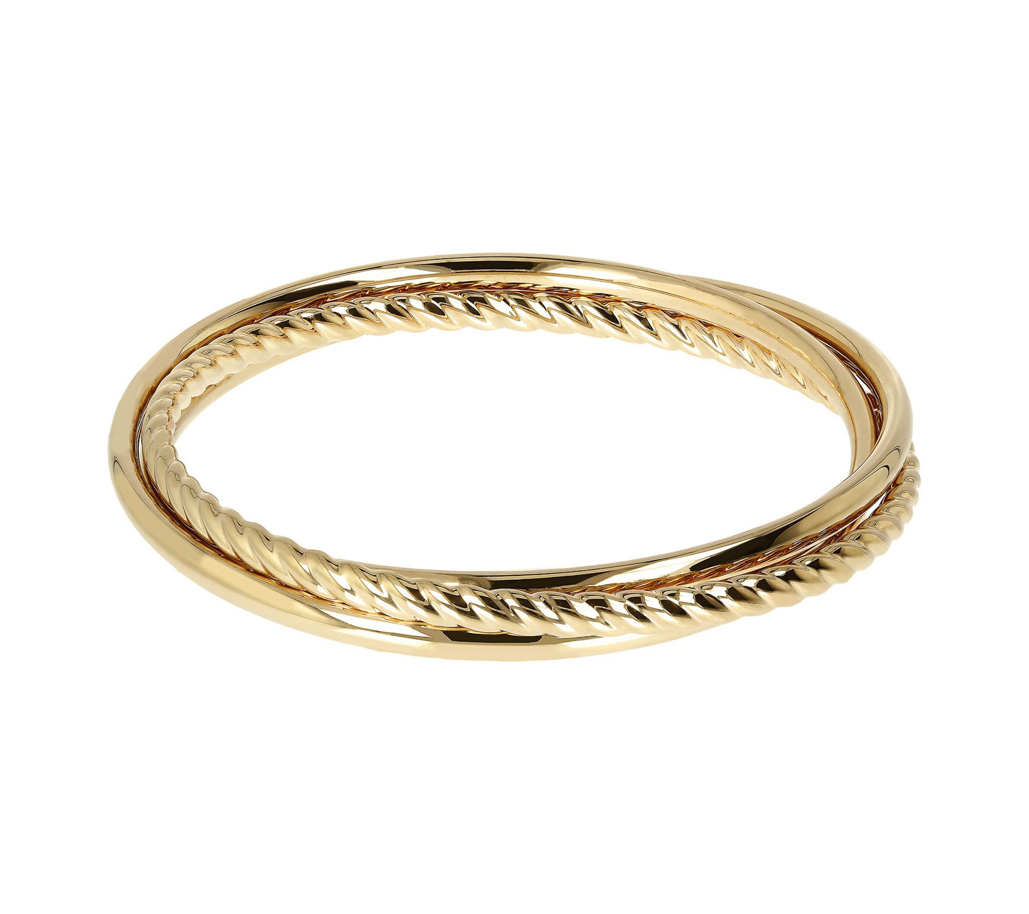 BellaOro Average Slip-On Rolling Bangles, 14K G old Over Resin