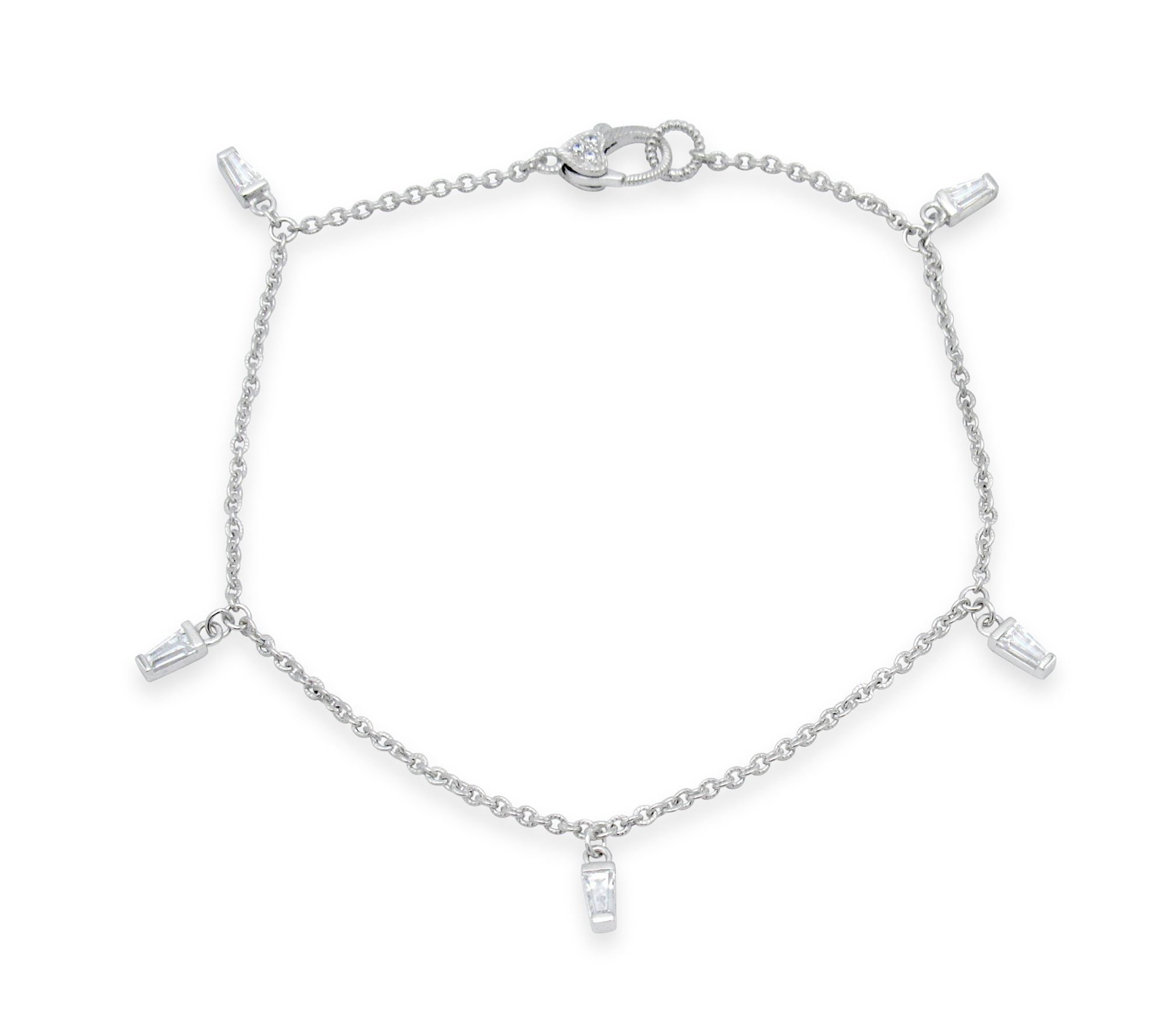 Judith Ripka Sterling 1.25 cttw Diamonique Ank le Bracelet