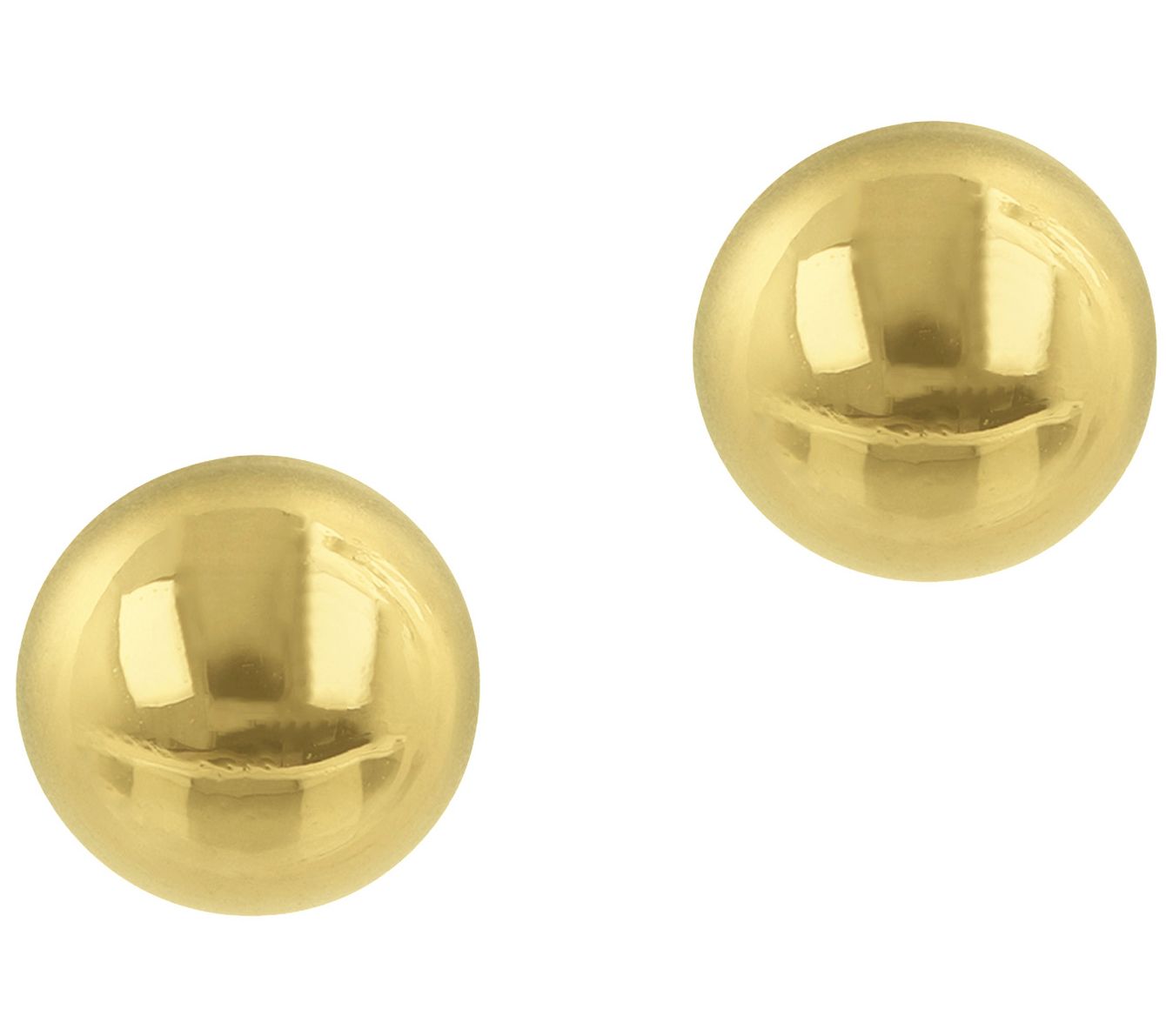 Italian Gold Polished Button Stud Earrings, 14K