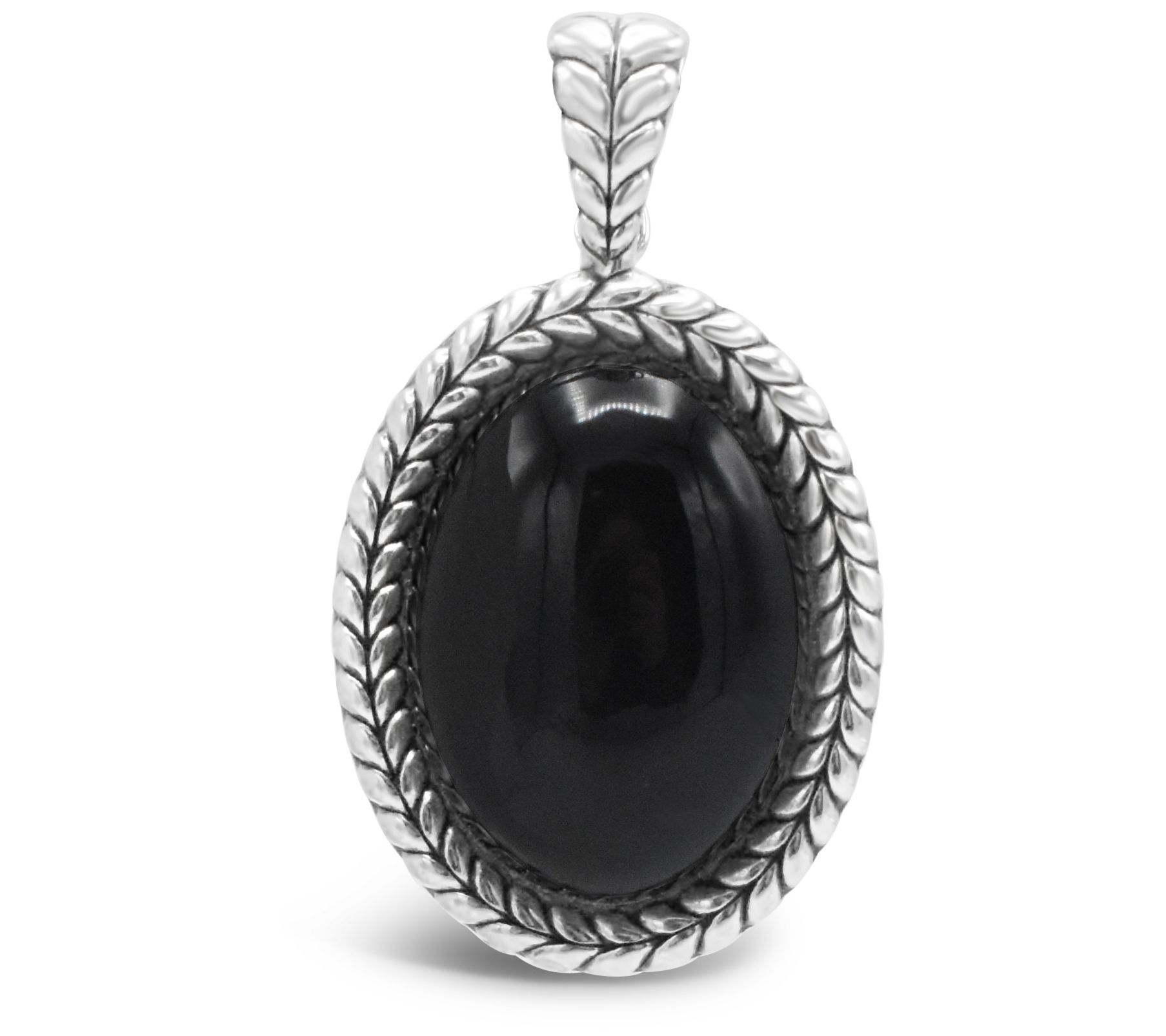 Tiffany Kay Studio Sterling Silver Herringbon e Onyx Enhancer
