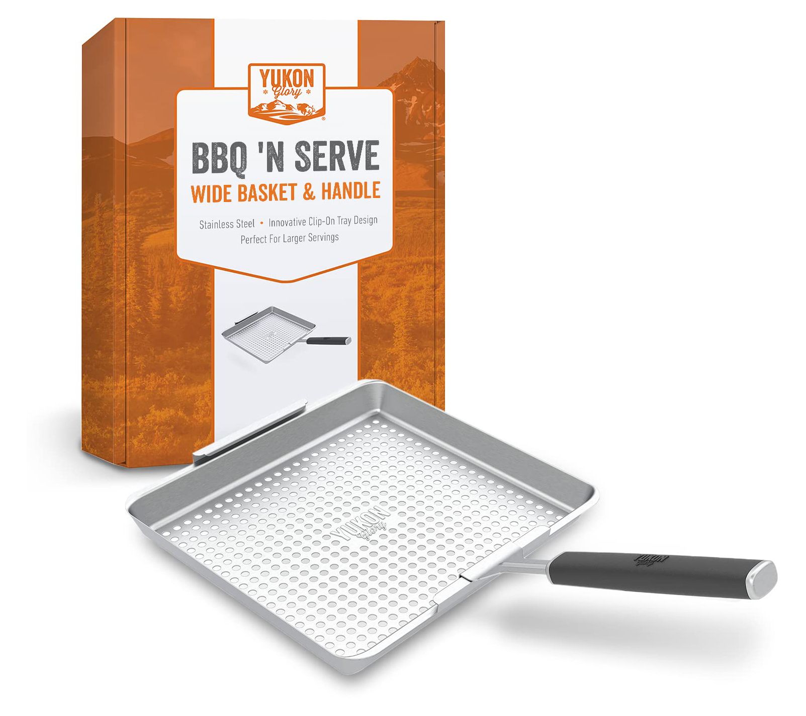 Yukon Glory BBQ 'N Serve Wide BBQ Grill Basket