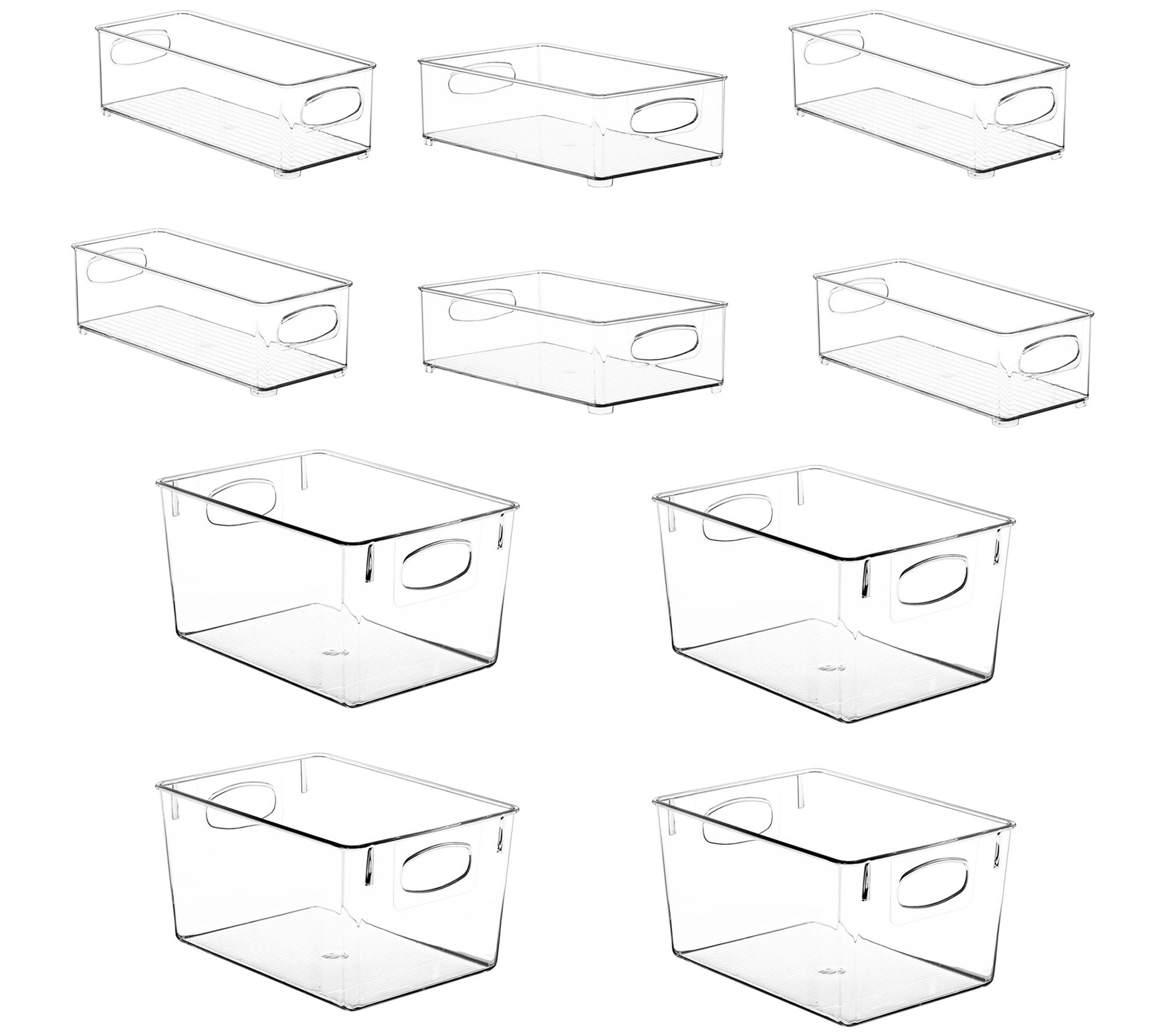 Sorbus Set of 10 Clear Organizer Bins