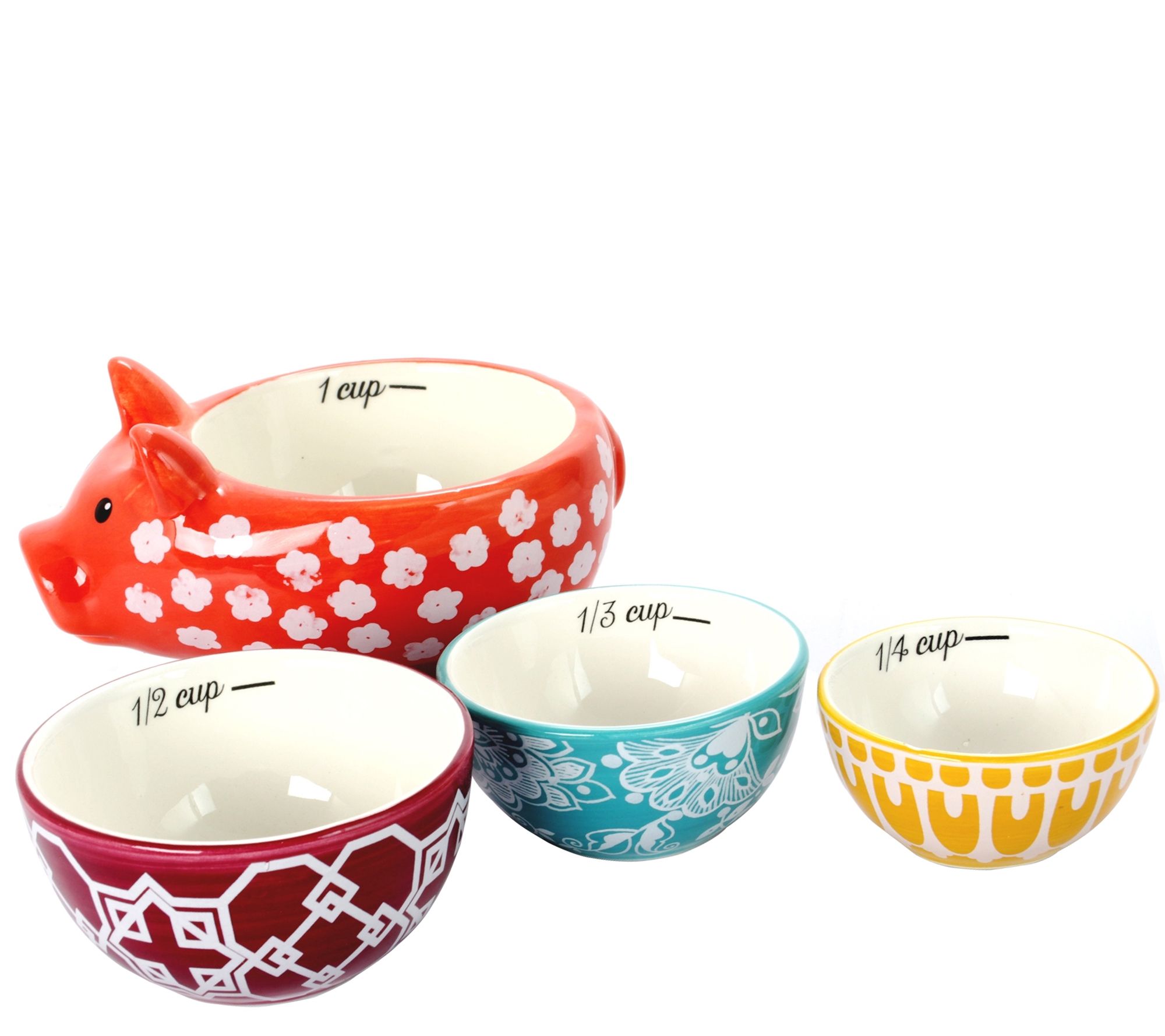 Gibson Urban Market 4 Piece Pig Shape Measuringcup Set Qvc