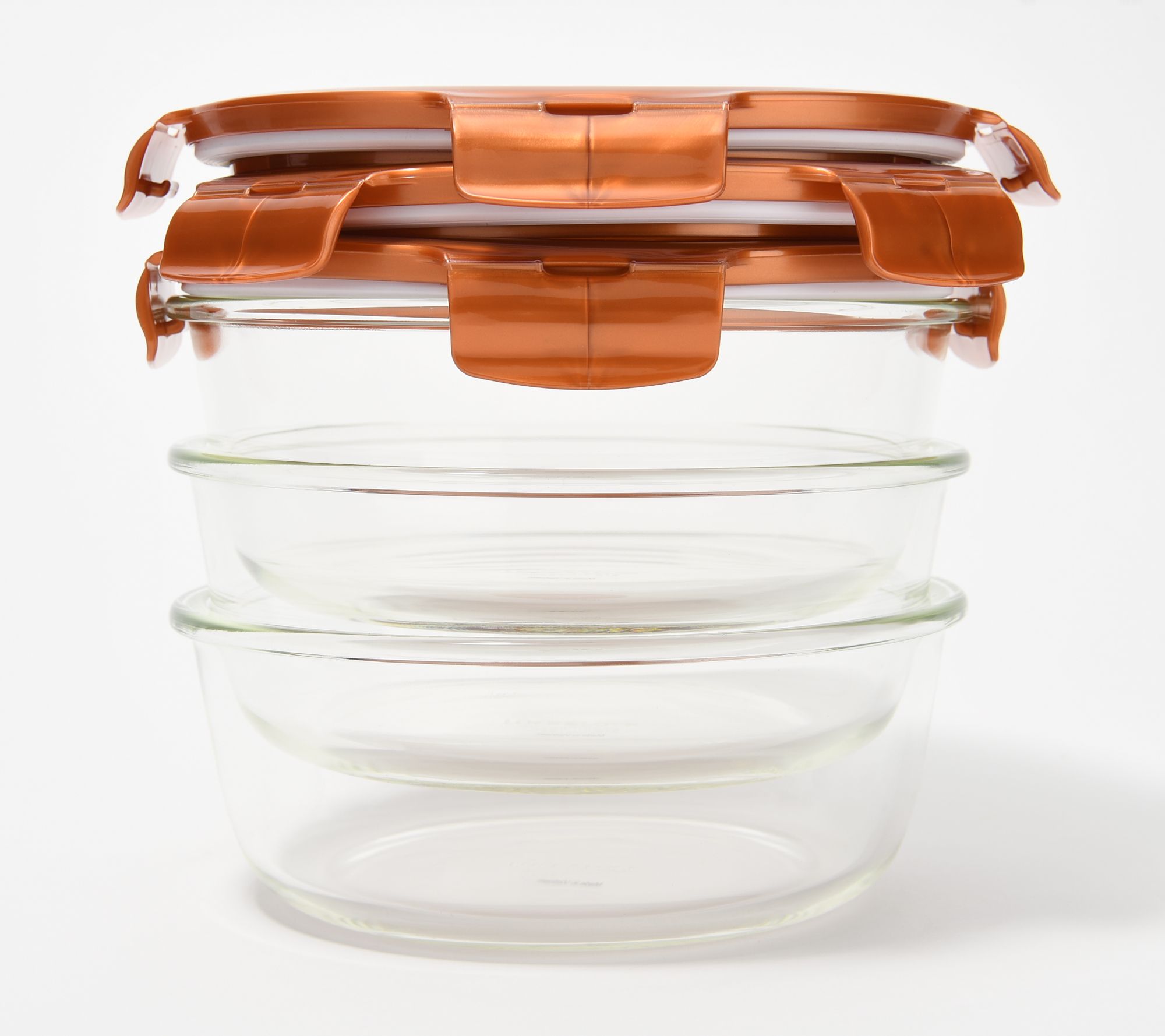 Lock & Lock Set of 3 Glass Bowl Storage Container Set