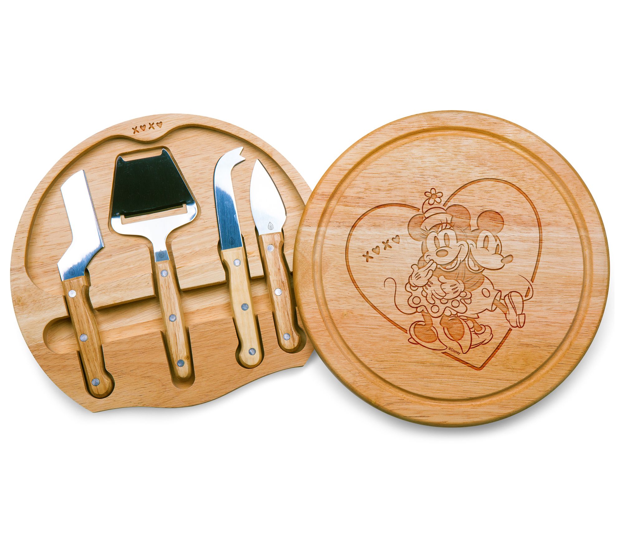 Toscana Mickey & Minnie Mouse Heart Charcuterie Board Set
