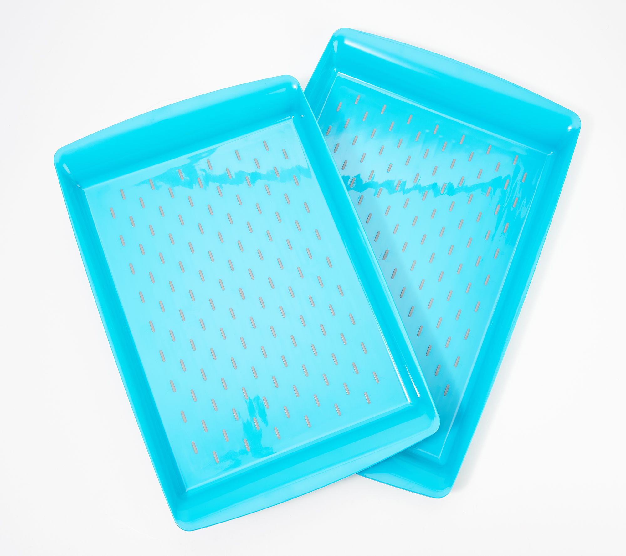 Set of 2 Rectangle Nonslip Serving Trays —