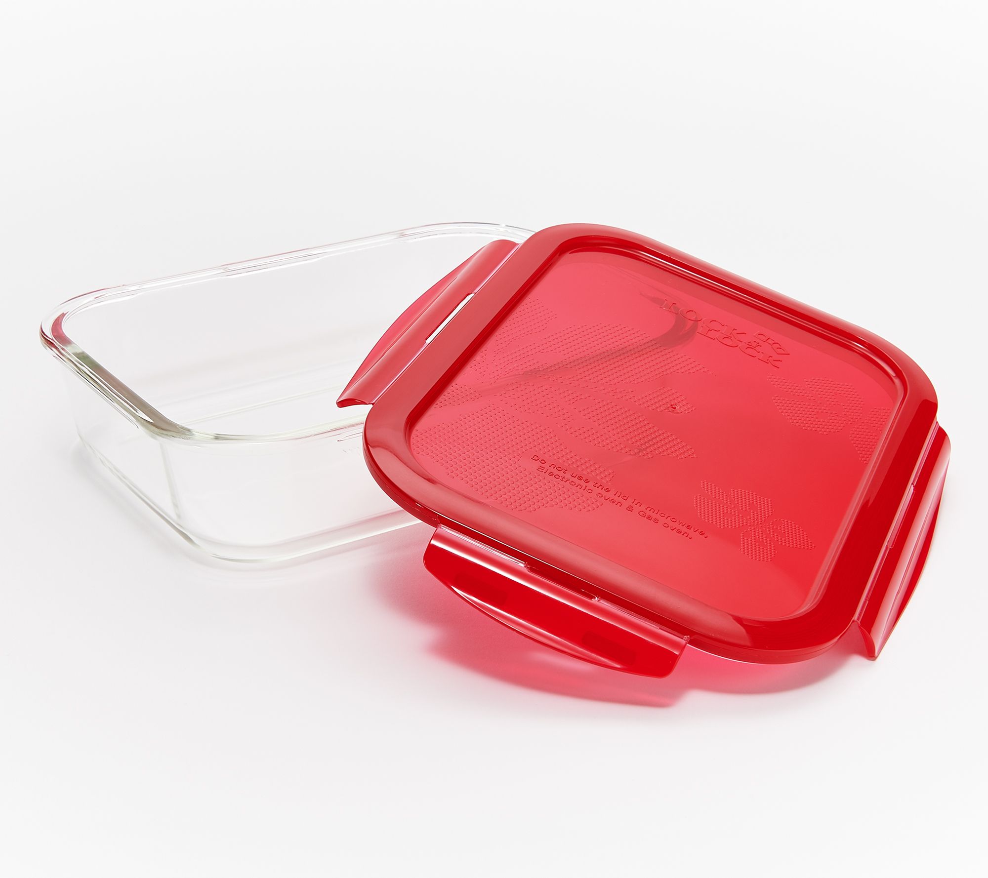 Lock & Lock Set of 2 Large Glass Rectangle Storage Containers —