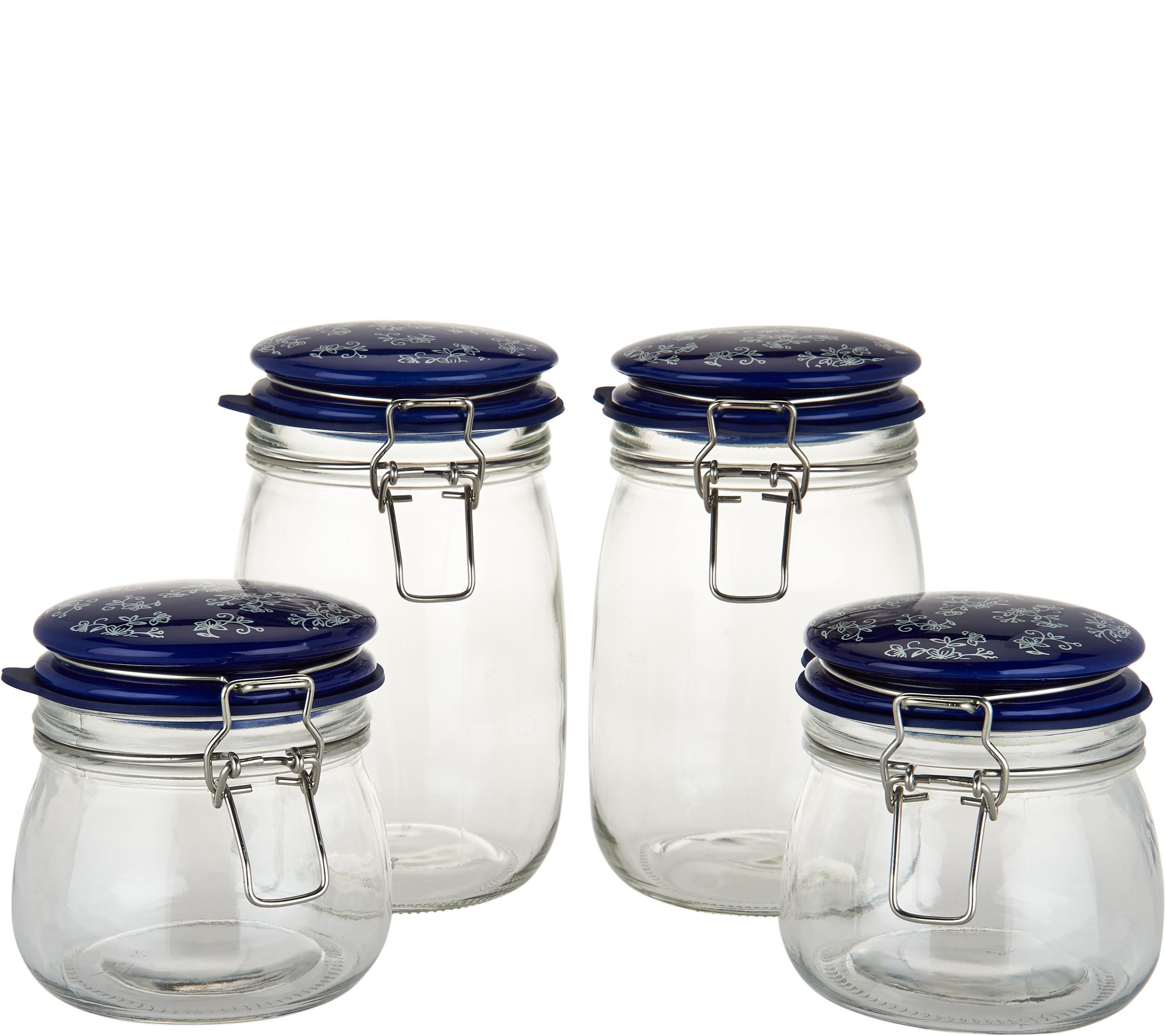 Ceramic glass Food Storage Containers with Lid 4 Piece Set Storage
