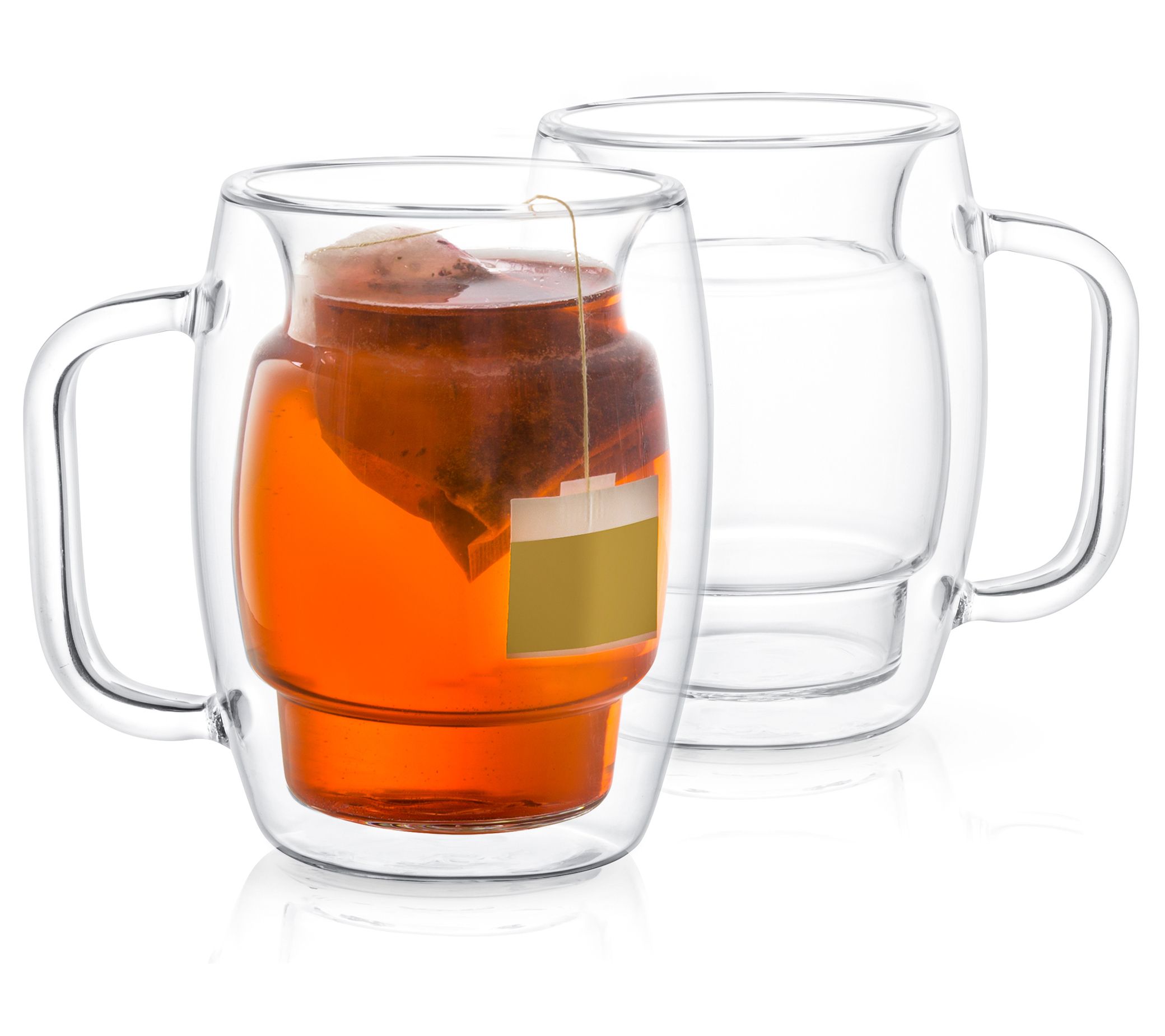 JoyJolt Set of (2) 10-oz Cadus Double-Wall Tea Glasses