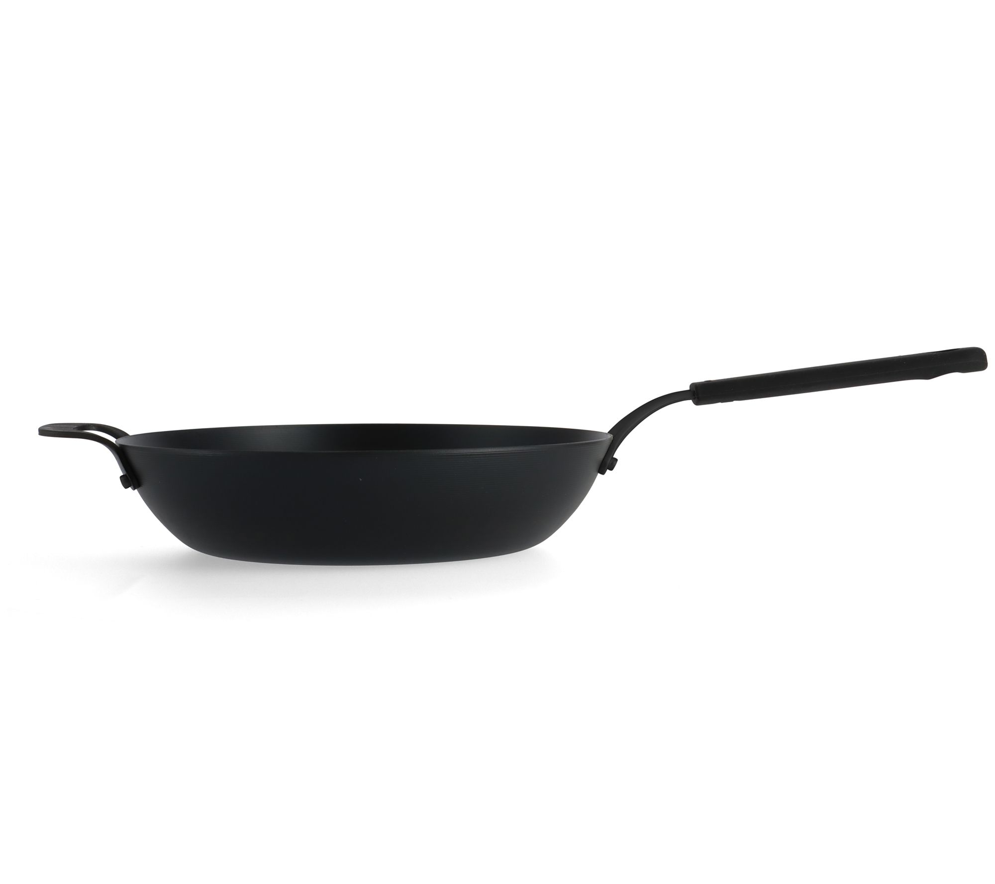 OXO 12" Black Steel Wok with Helper Handle & Si icone Sleeve