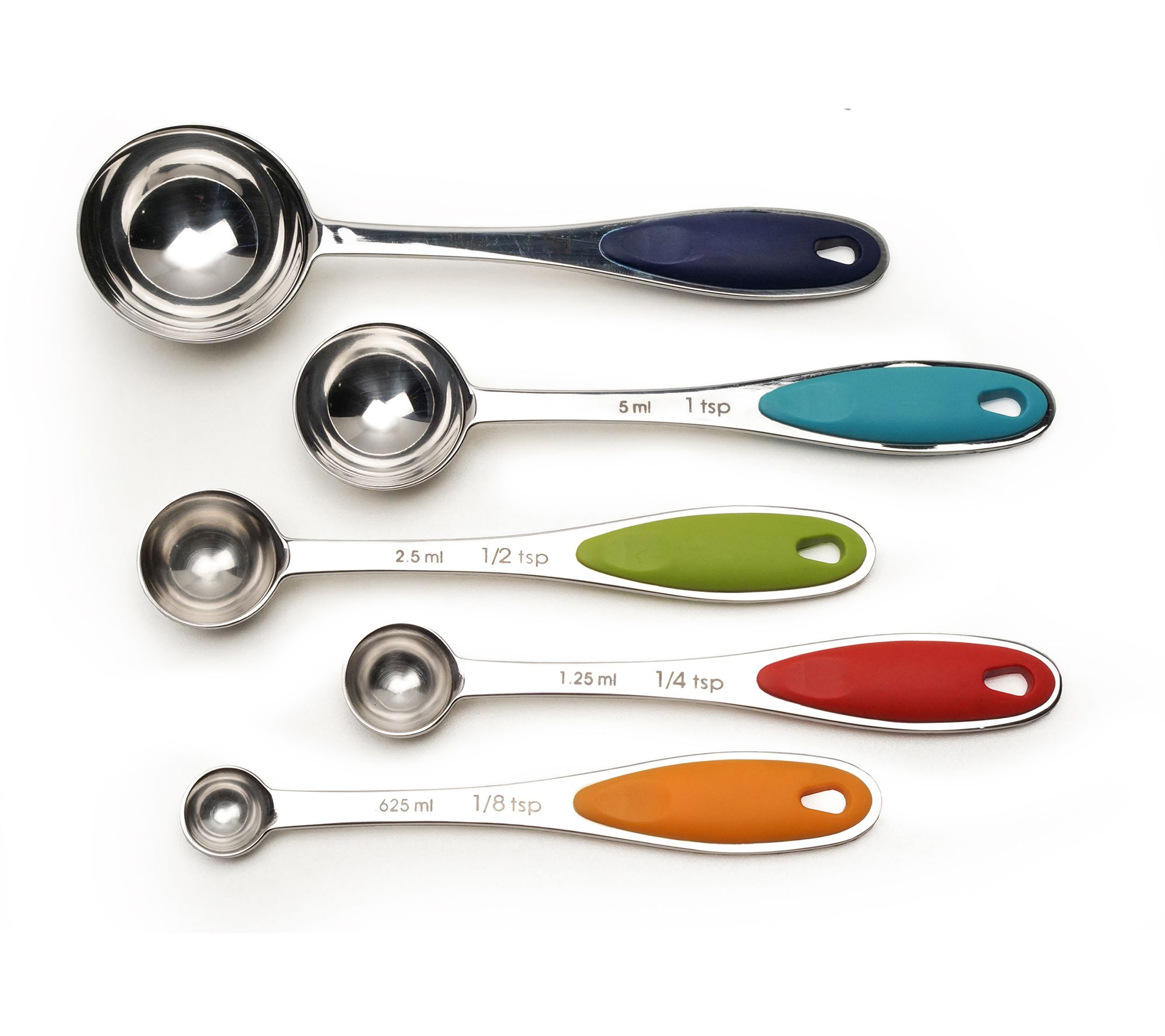 RSVP Set of 5 Color Handles Measuring Spoons