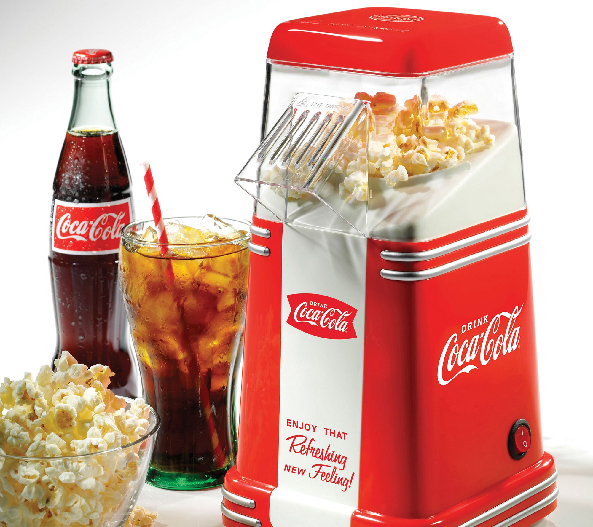 Nostalgia Electrics CocaCola 8Cup Hot Air Popcorn Maker