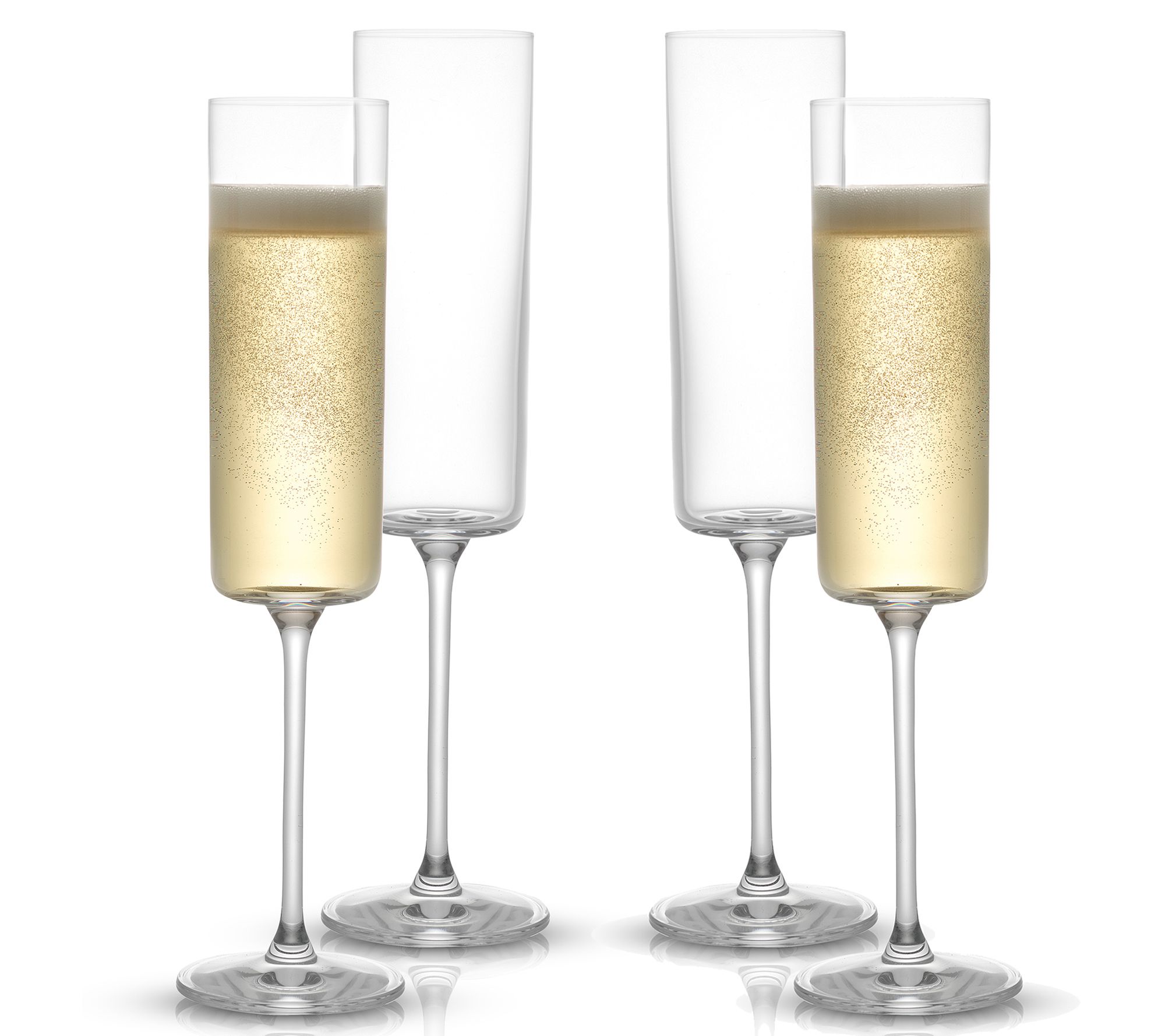 JoyJolt Set of Four Claire Crystal Cylinder Cha mpagne Glasses