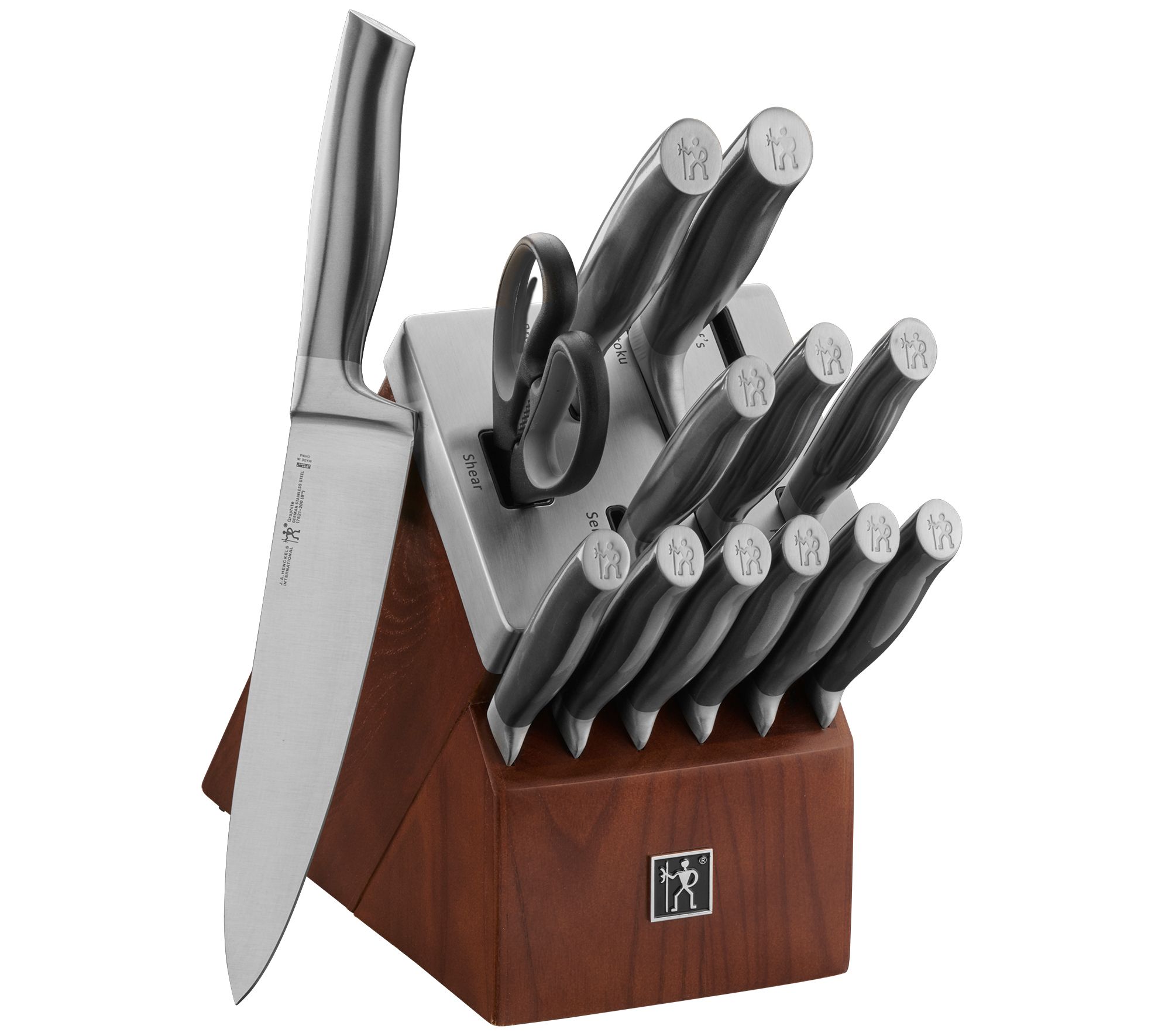 J A Henckels Graphite 14 Pc Self Sharpening Knife Block Set QVC Com   K381934.001