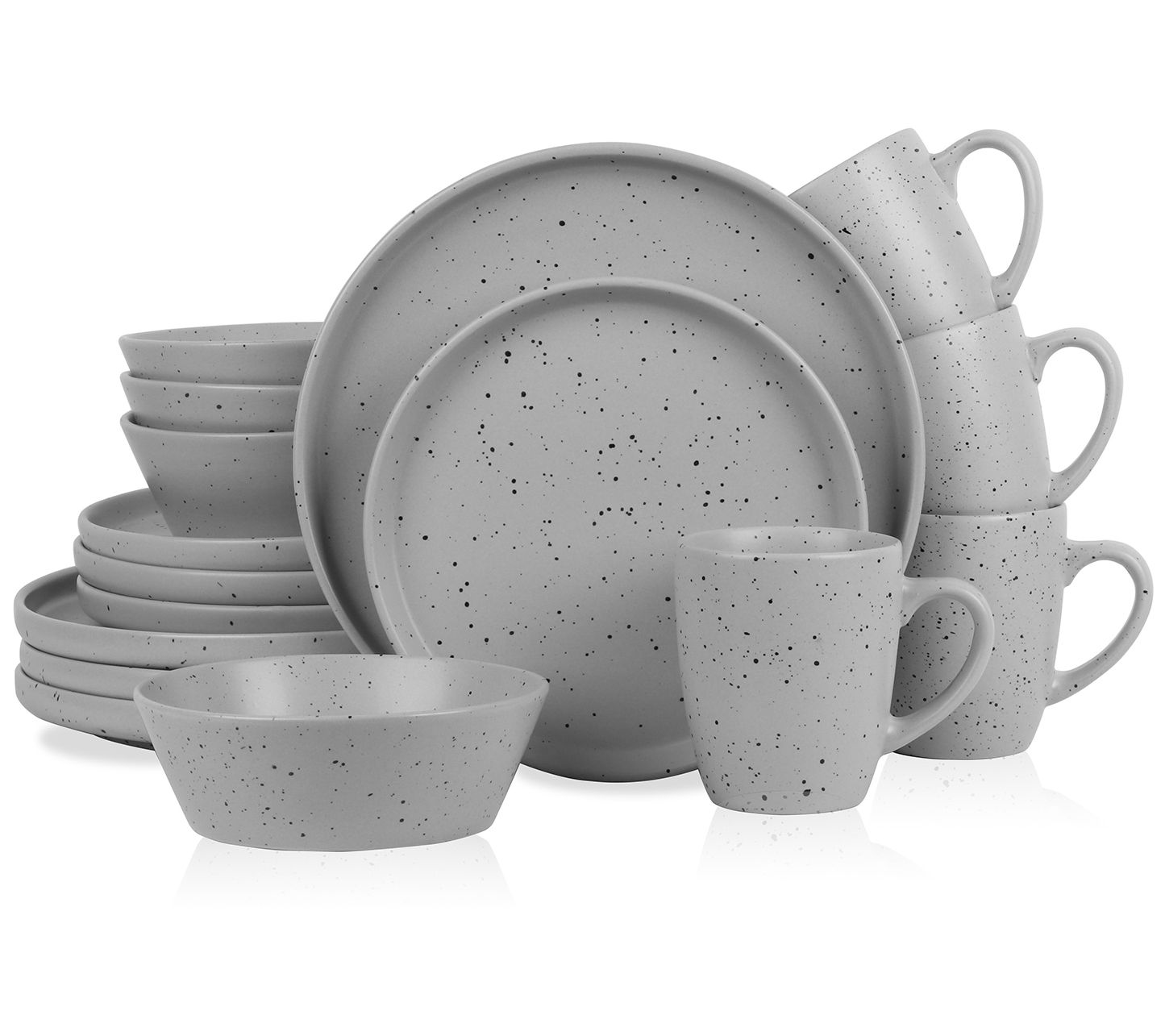 Stone + Lain Jade 16-Piece Stoneware Dinnerware Set