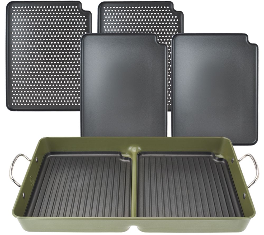 Cook's Essentials 7pc BBQ Grill Pan with Removable Nonstick Plates