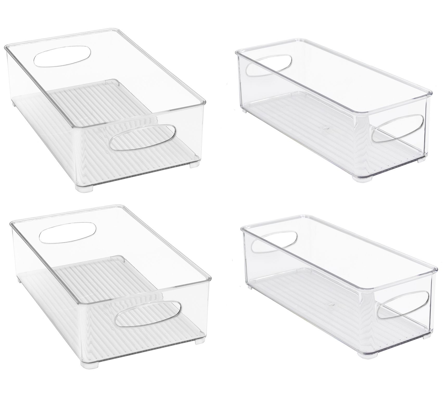 Sorbus 4 Pack Stackable Plastic Storage Bins