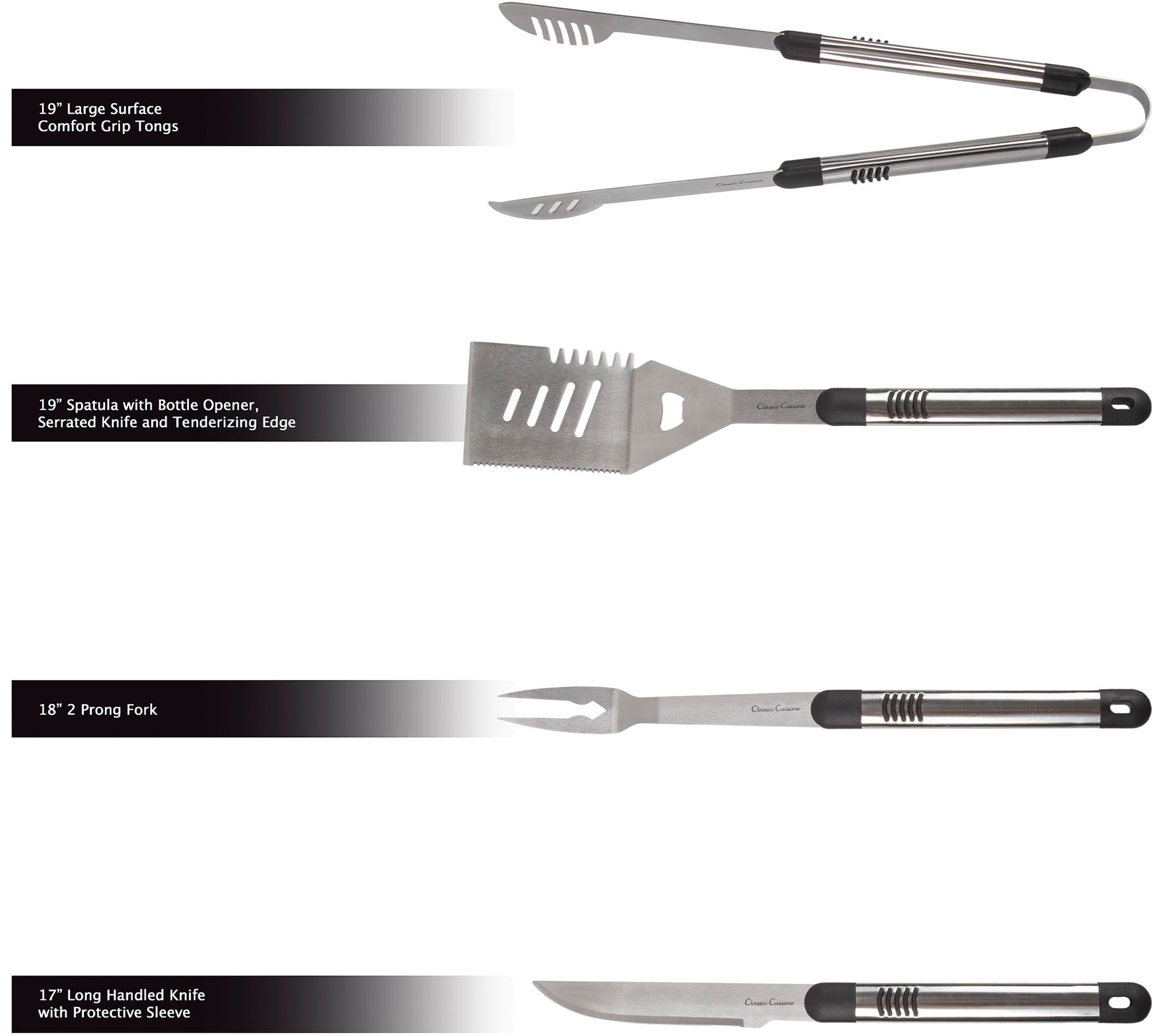 Classic Cuisine 5Piece Stainless Steel Barbecue Grill Set