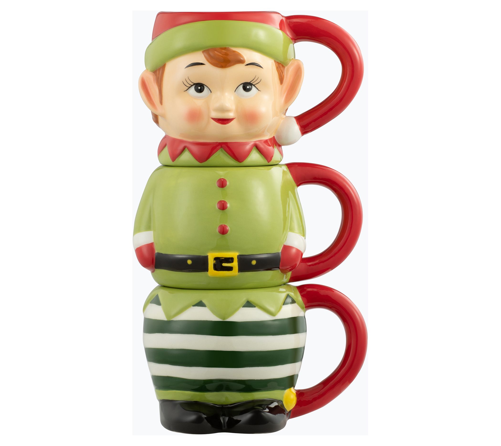 Mr. Christmas Set of (3) 12-oz Festive Stacking Mugs