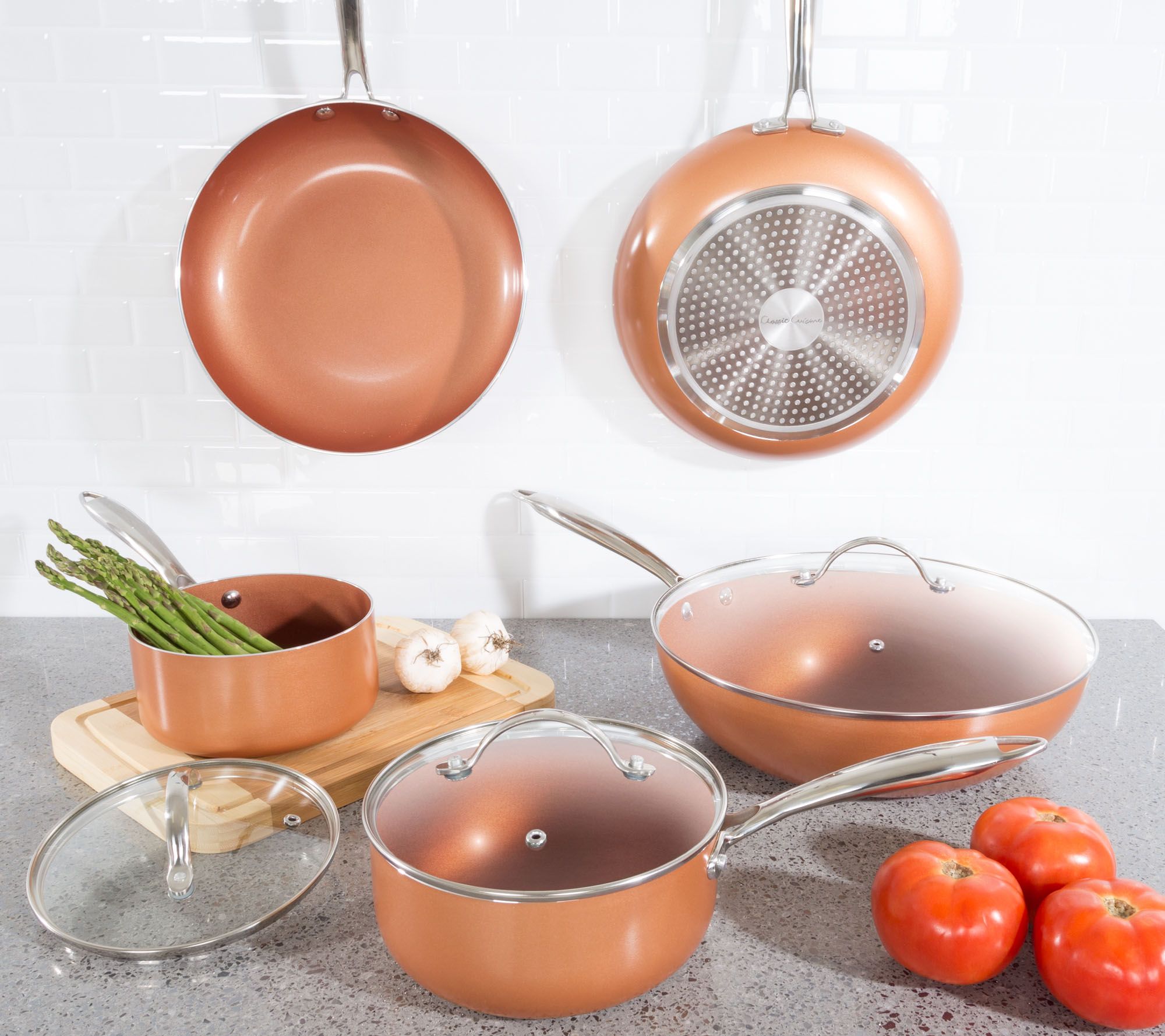 Classic Cuisine 8Piece Cookware Set Nonstick Ceramic Coating —