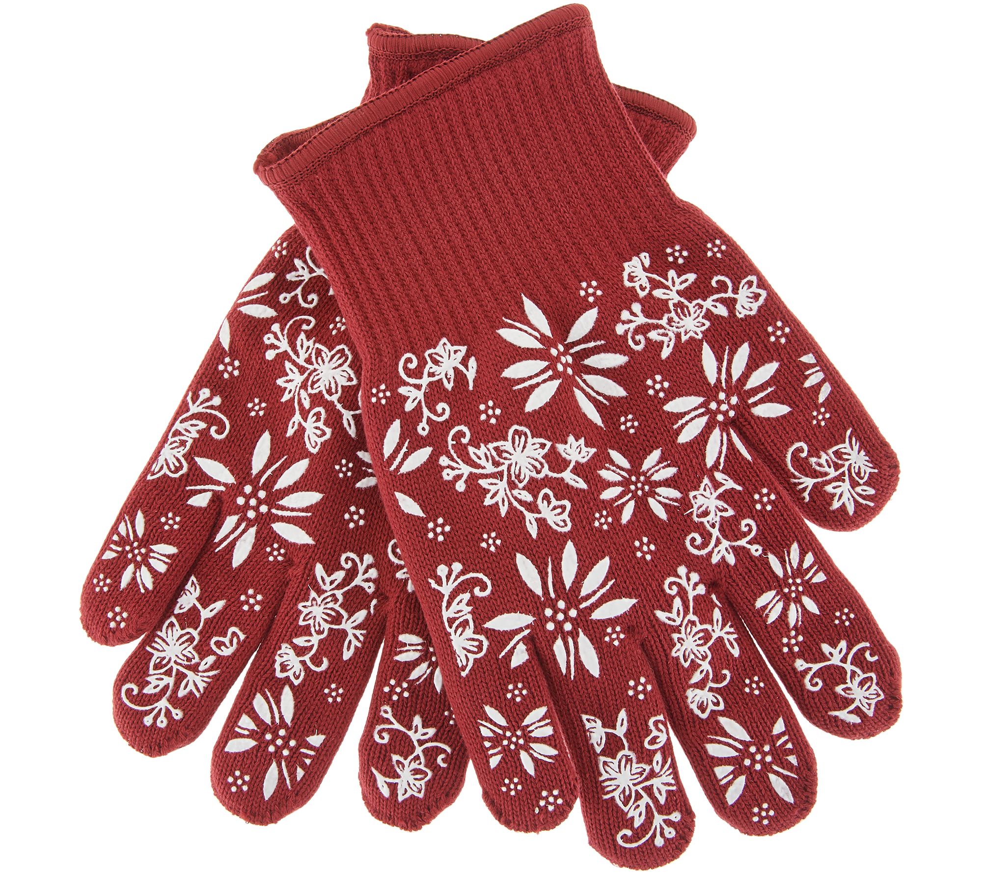 TEMPTATIONS OVEN SAFE OVEN GLOVES MITTS RED WITH SILICONE ACCENTS NEW