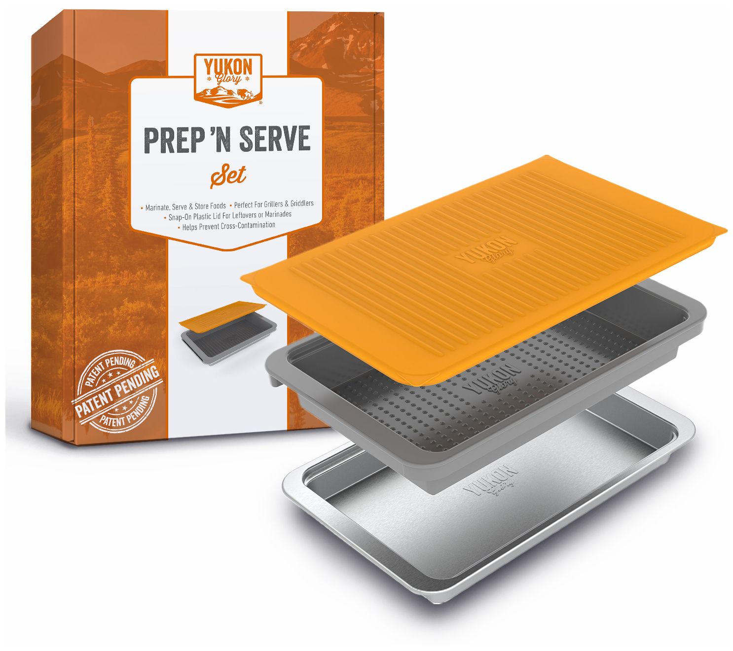 Yukon Glory 3-Piece Grill BBQ Prep 'N Serve Tra Set