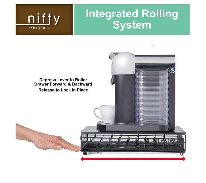 Nifty Nespresso Vertuoline 40 Capsule Rolling Storage Drawer Qvc Com