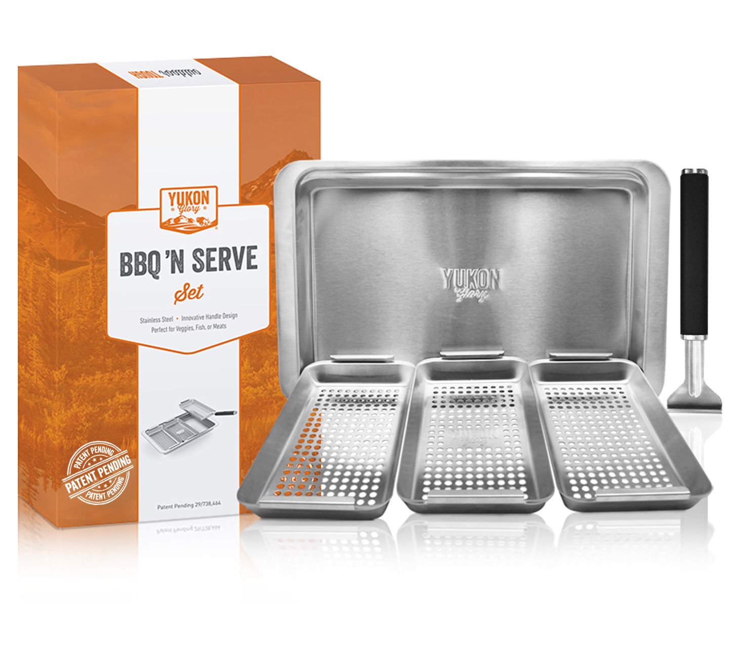 Yukon Glory BBQ 'N SERVE Grill Basket Set