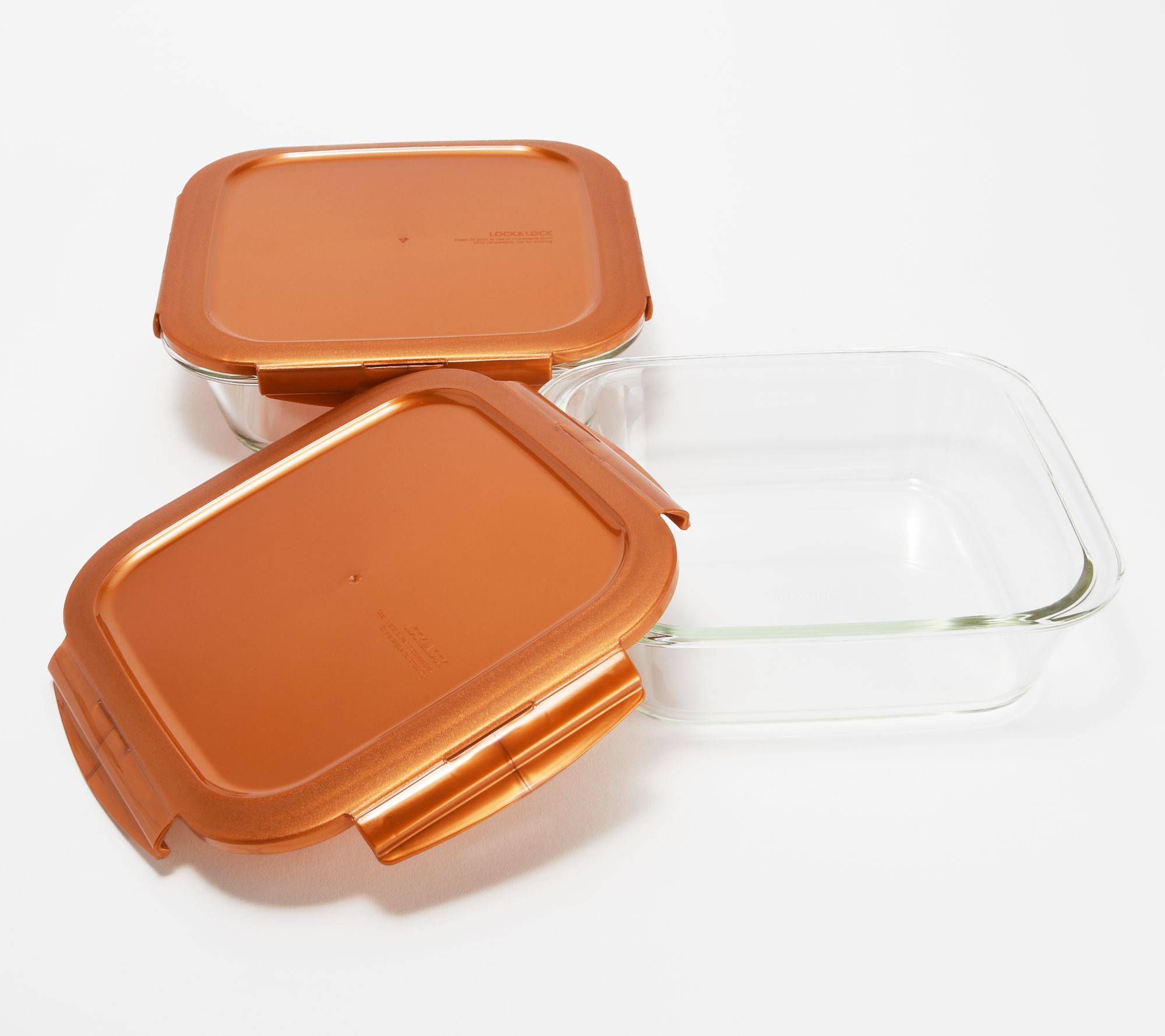 Lock & Lock Set of (2) 9 x 9 Glass Pans with Lids Page 1 —