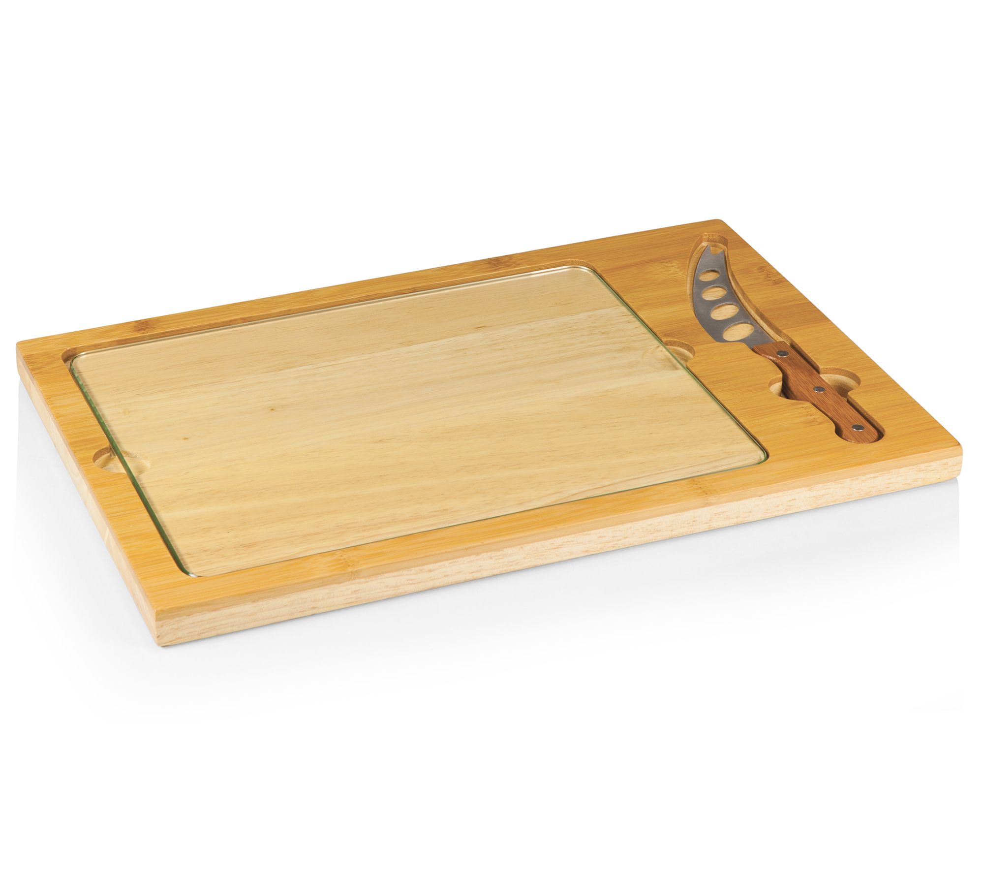 Toscana by Picnic Time Icon Glass Top Cutting Board & Knife Set