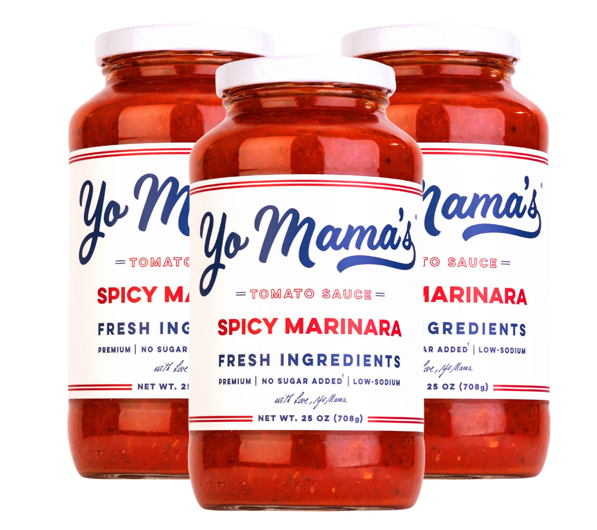 Yo Mama's (3) 25-oz Jars Spicy Marinara Sauce