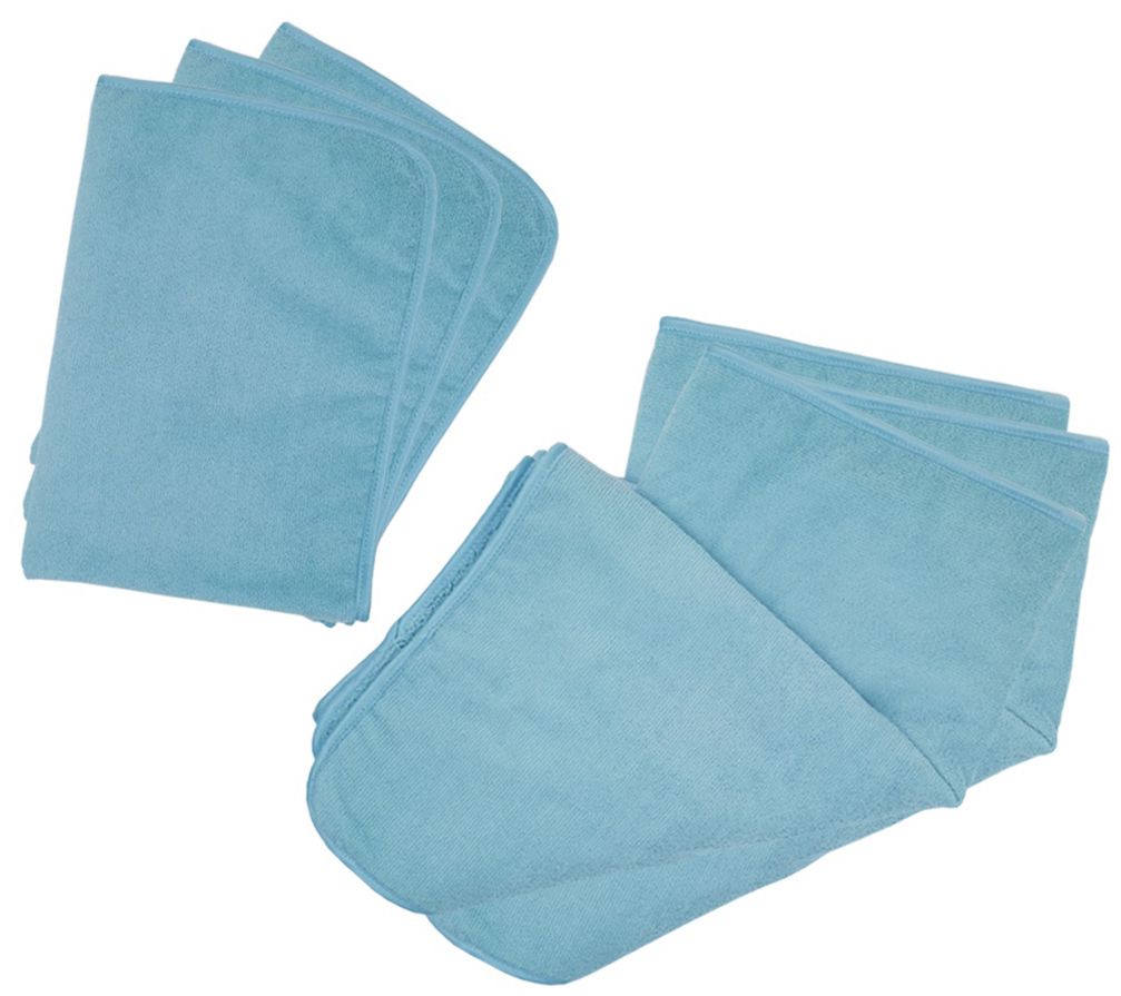 Don Aslett's 6 Piece Premium Microfiber Towels ith Satin Trim