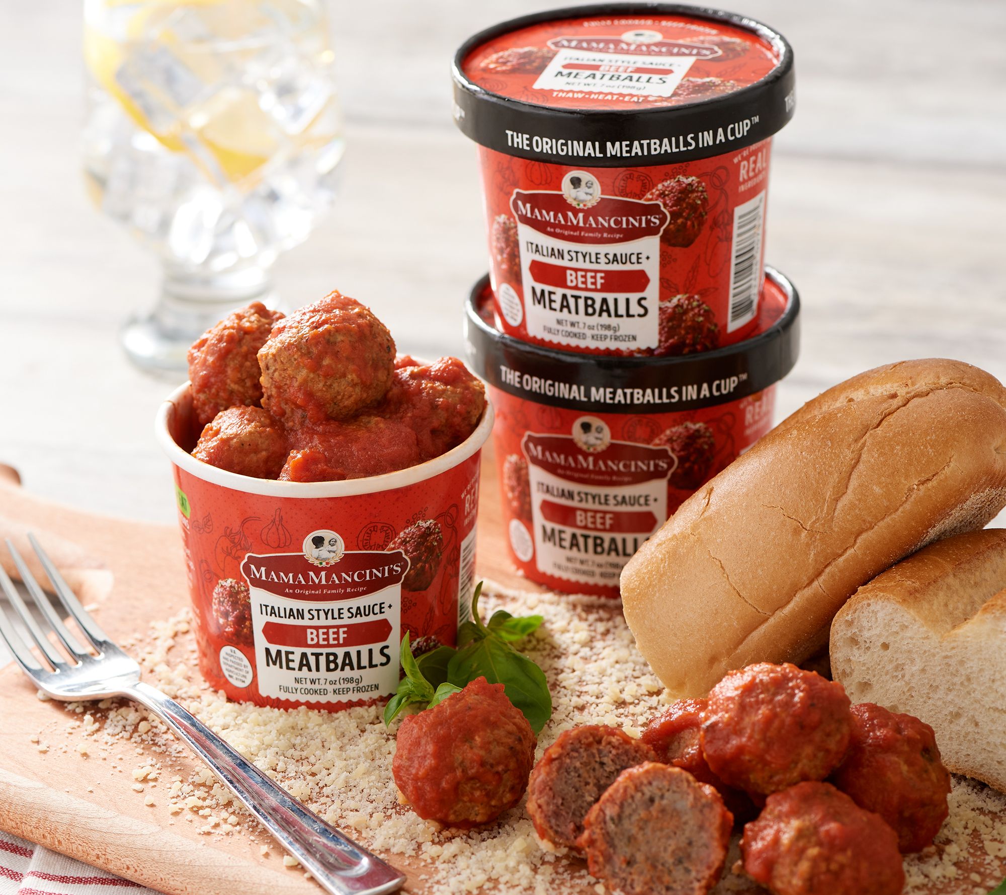 A-D Mama Mancini's (8) 7oz Cups Beef Meatballs Auto-Delivery