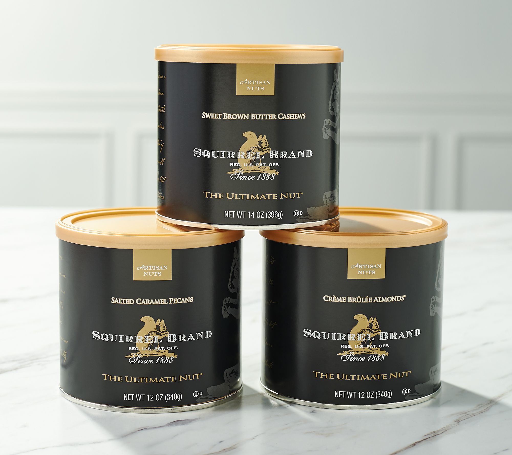 Squirrel Brand (3) Cans of Sweet Artisan Nut Assortment