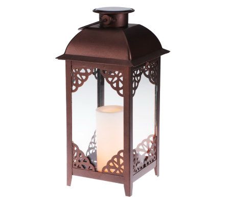 Candle Impressions Moroccan Solar Outdoor Lantern W/ Candle - QVC.com