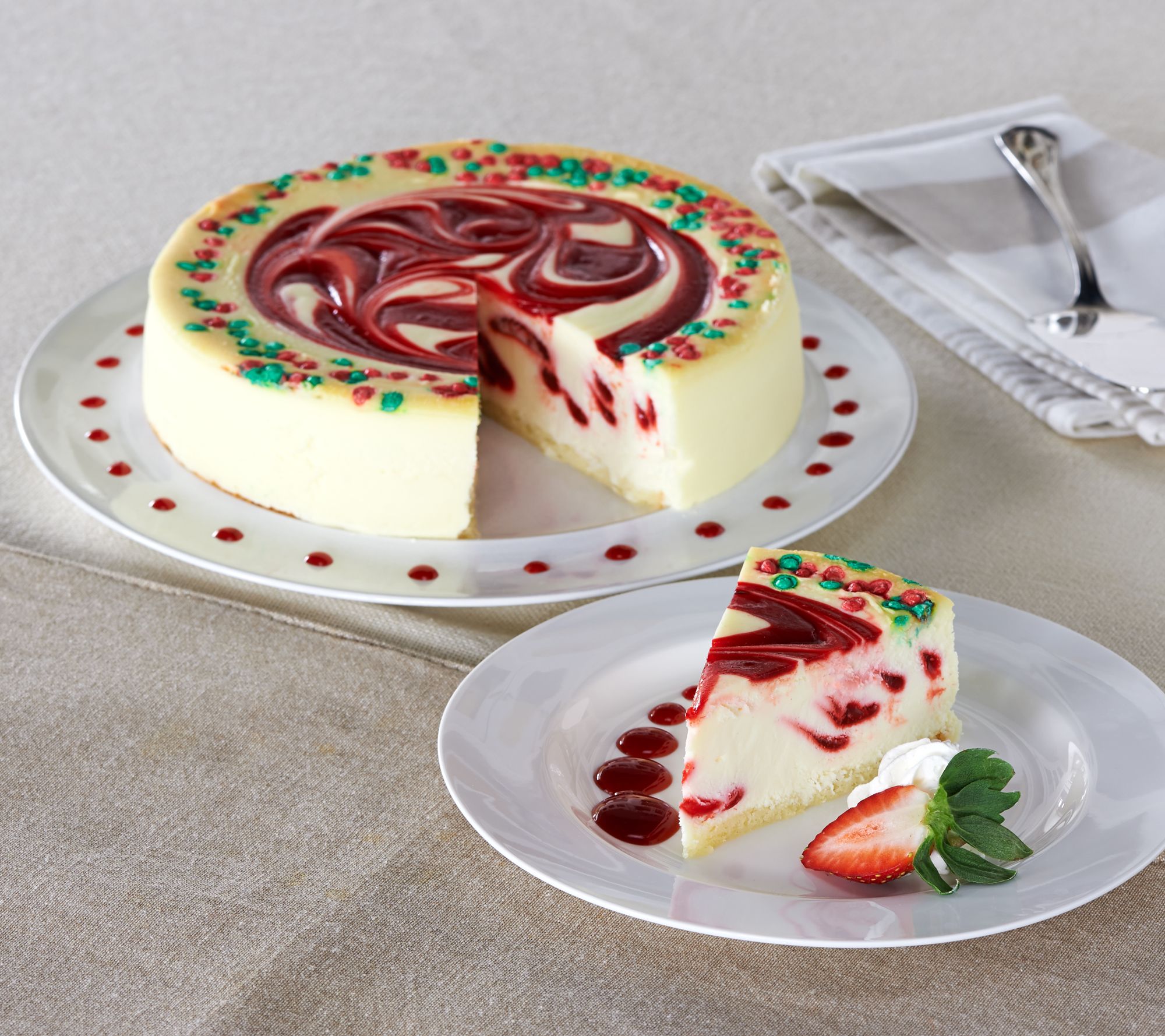 Junior's 3 lb. Christmas Swirl Cheesecake Auto-Delivery - Page 1 — QVC.com