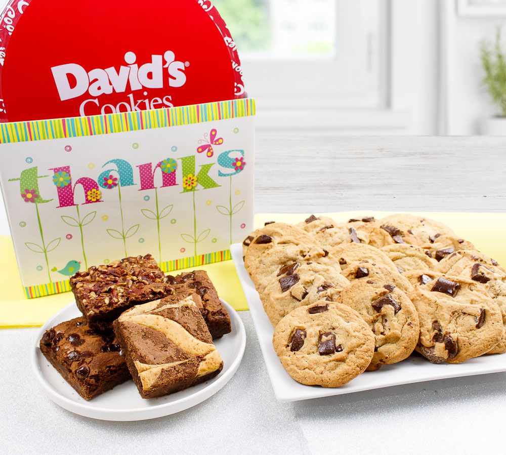 David's Cookies Thanks Chocolate Chunk Cookies& Brownies