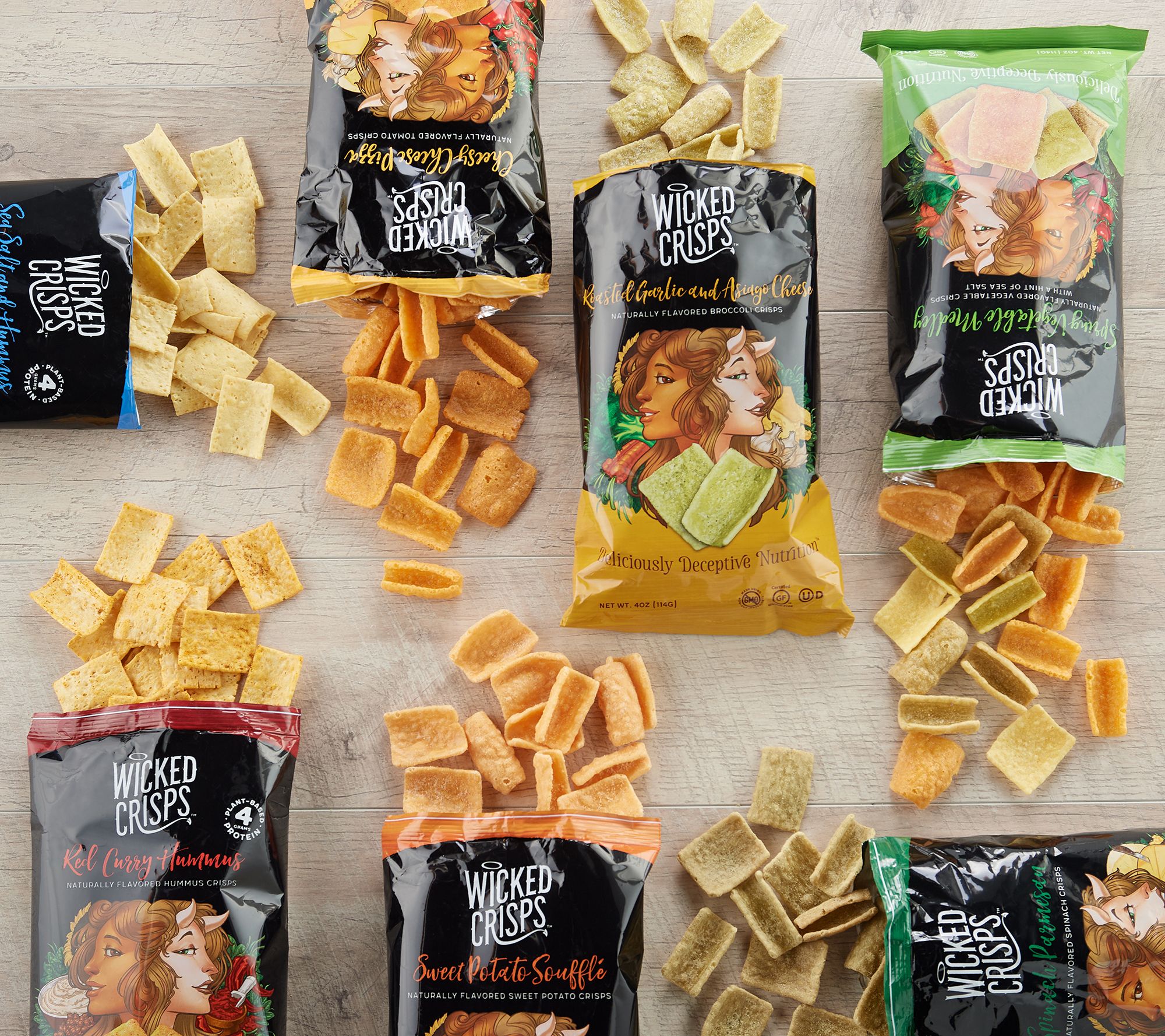 Wicked Crisp (7) 4 oz. Bags Flavored Baked Chip Sampler