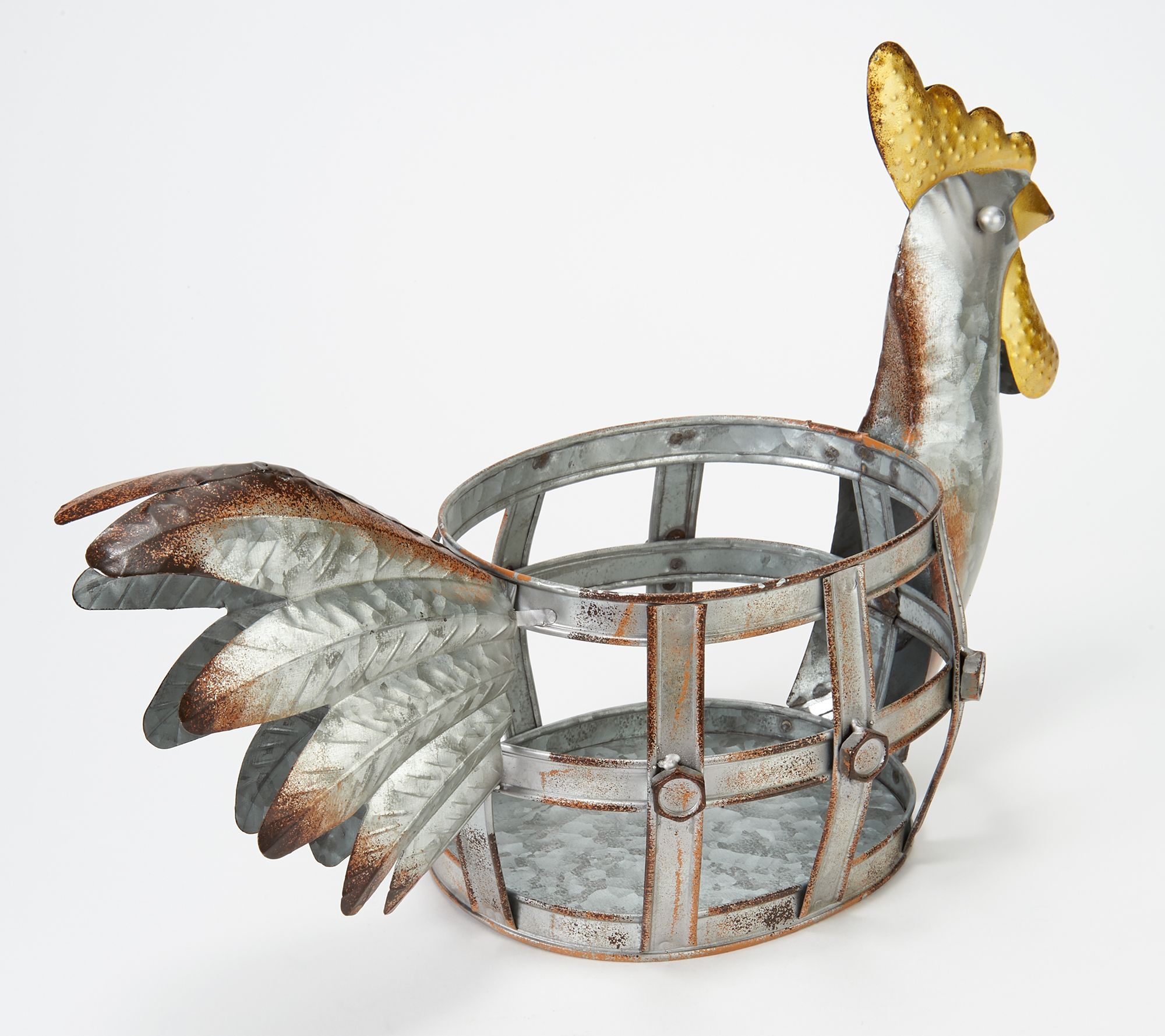 Plow & Hearth Galvanized Metal Animal Planter