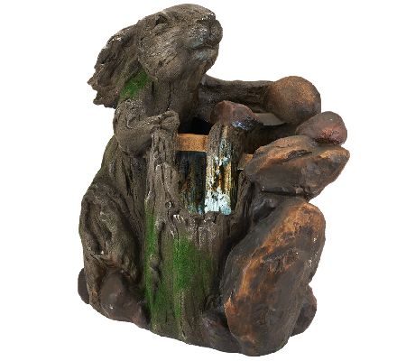 Woodland Creature Rabbit Light up Fountain — QVC.com