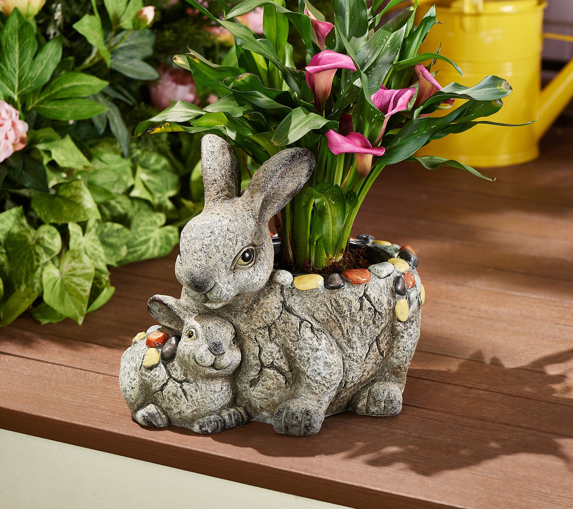 Marigold Animal Family Stone Planter