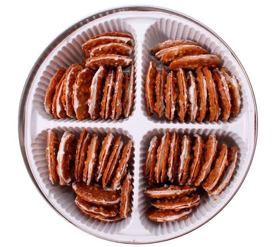 David's Cookies (2) 32oz pks of Vanilla Lace Cookies w/ Tins Page 1