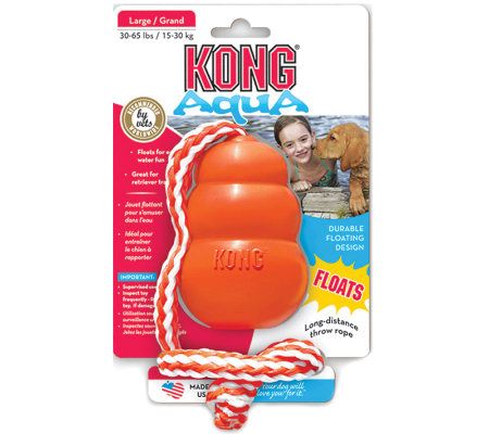 KONG Aqua Retrieval Floating Dog Toy  Orange  Large