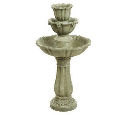 Rechargeable 3-Tier Garden Fountain w/Timer — QVC.com