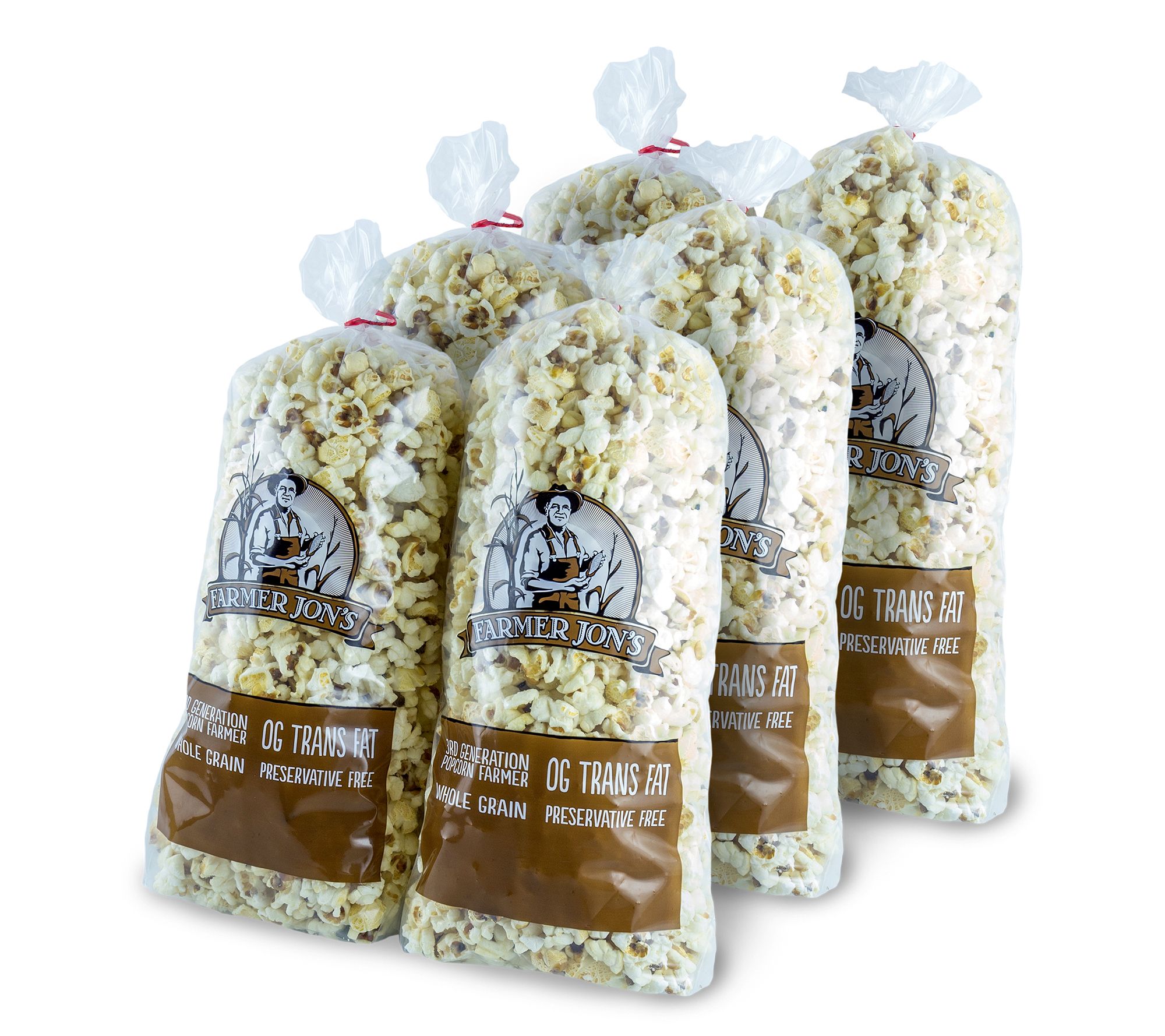 Farmer Jon's (6) 6oz Bags Kettle Popcorn