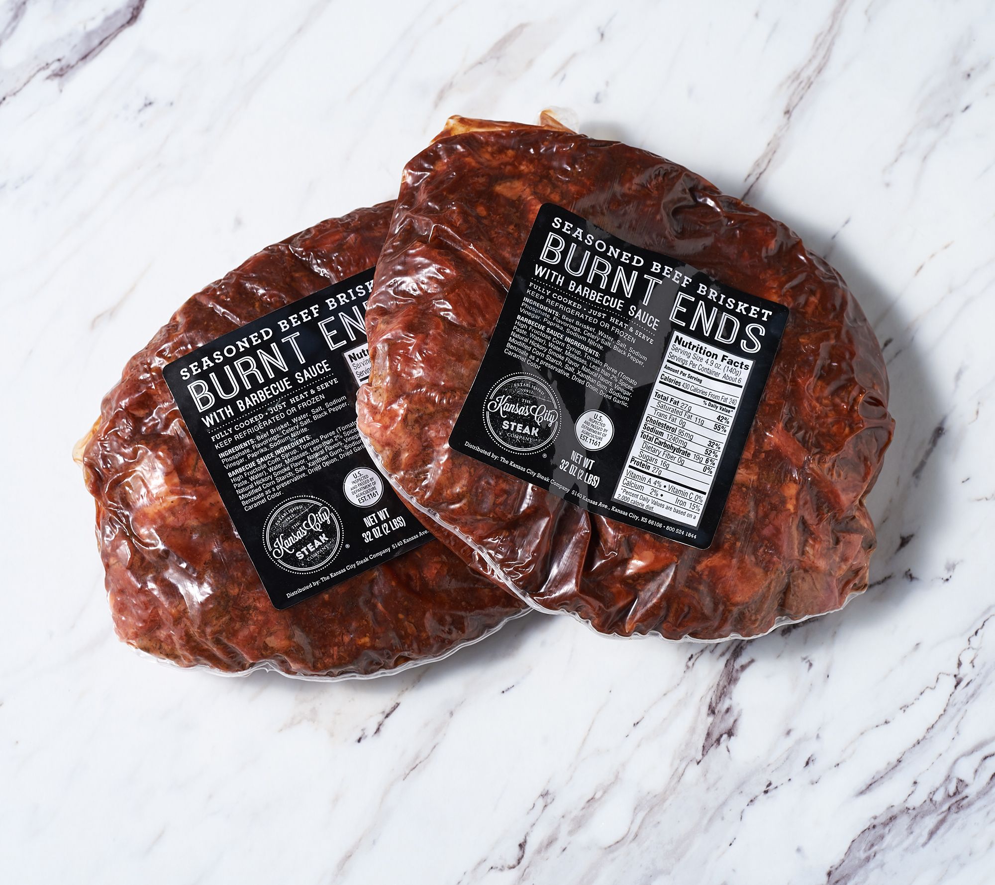 Kansas City (2) 2lb Packages Beef BBQ Burnt Ends