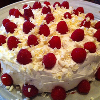 White-Chocolate Raspberry Cake
