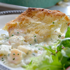 Seafood Potpie With Puff Pastry Top Meredith Laurences Recipes Seafood Potpie With Puff Pastry Top