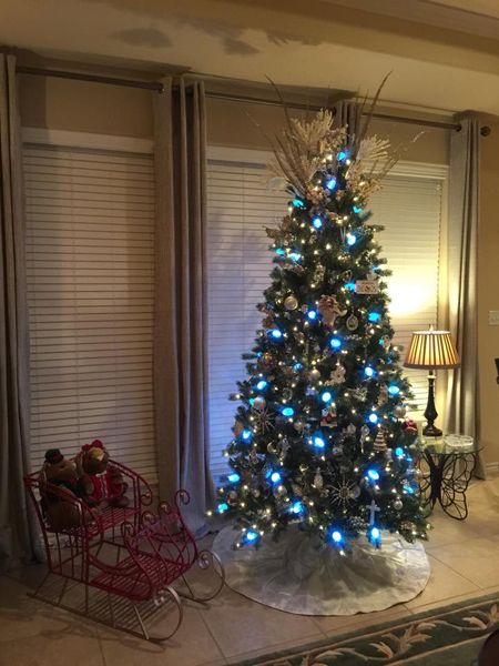 Blue Lights and Silver Ornaments
