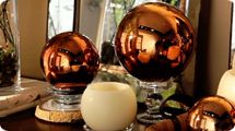 Set of 3 Lit Indoor Outdoor Mercury Glass Spheres w/Timer by Valerie ...